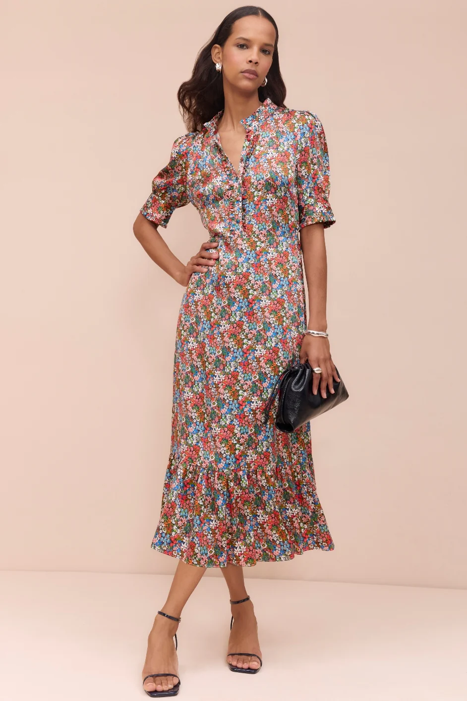 Fabienne Silk Dress - Ditsy - Image 3