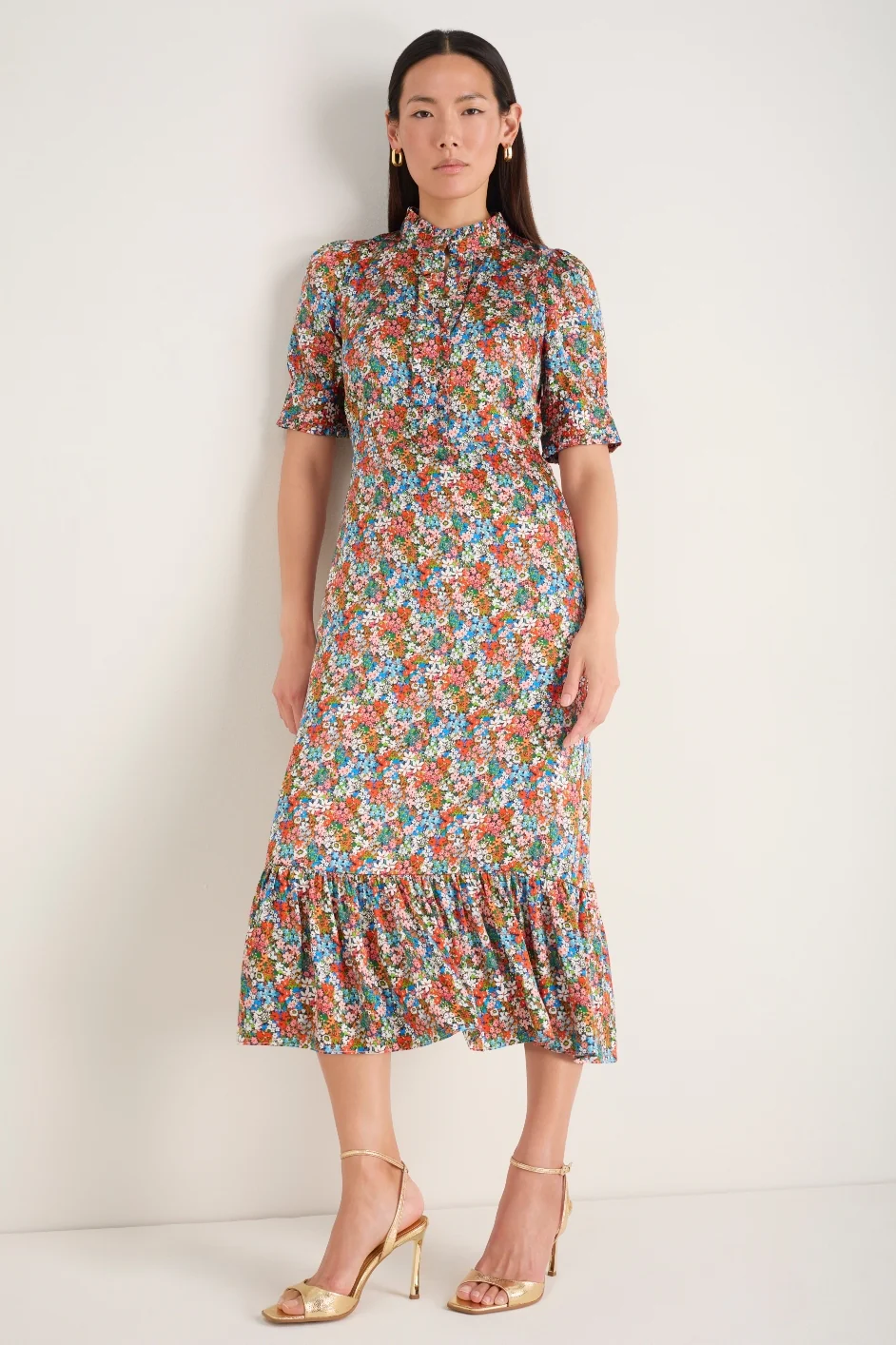 Fabienne Silk Dress - Ditsy - Image 4