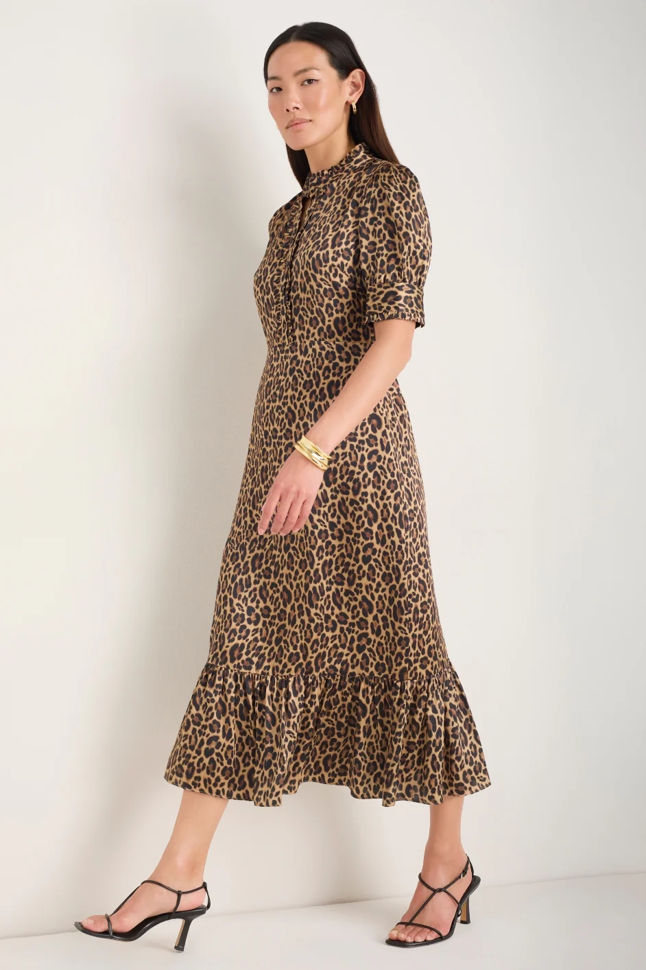 Fabienne Silk Dress - Leopard - Image 3