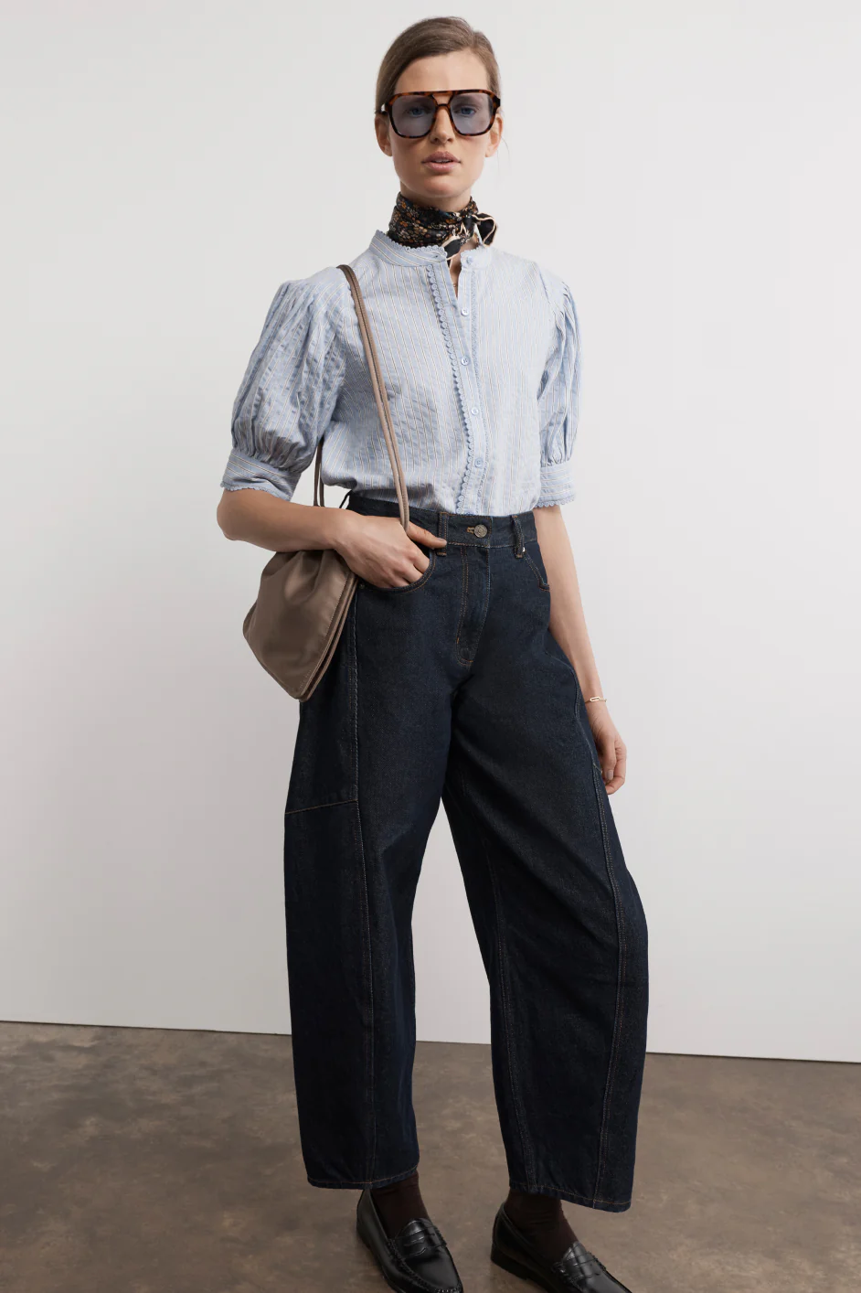 Fiona Blouse - Powder Blue Stripe - Image 7