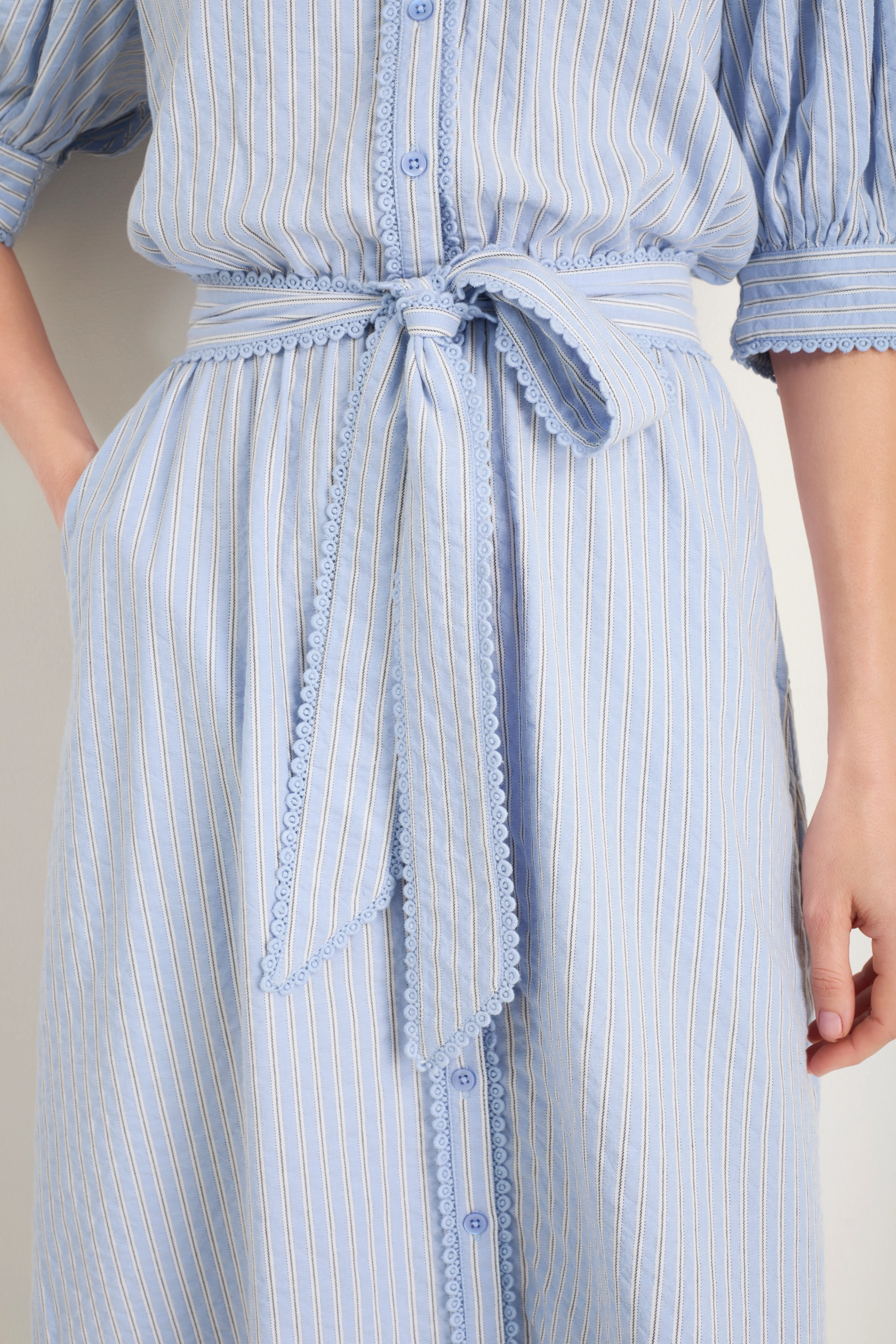 Fiona Shirt Dress - Powder Blue Stripe - Image 2