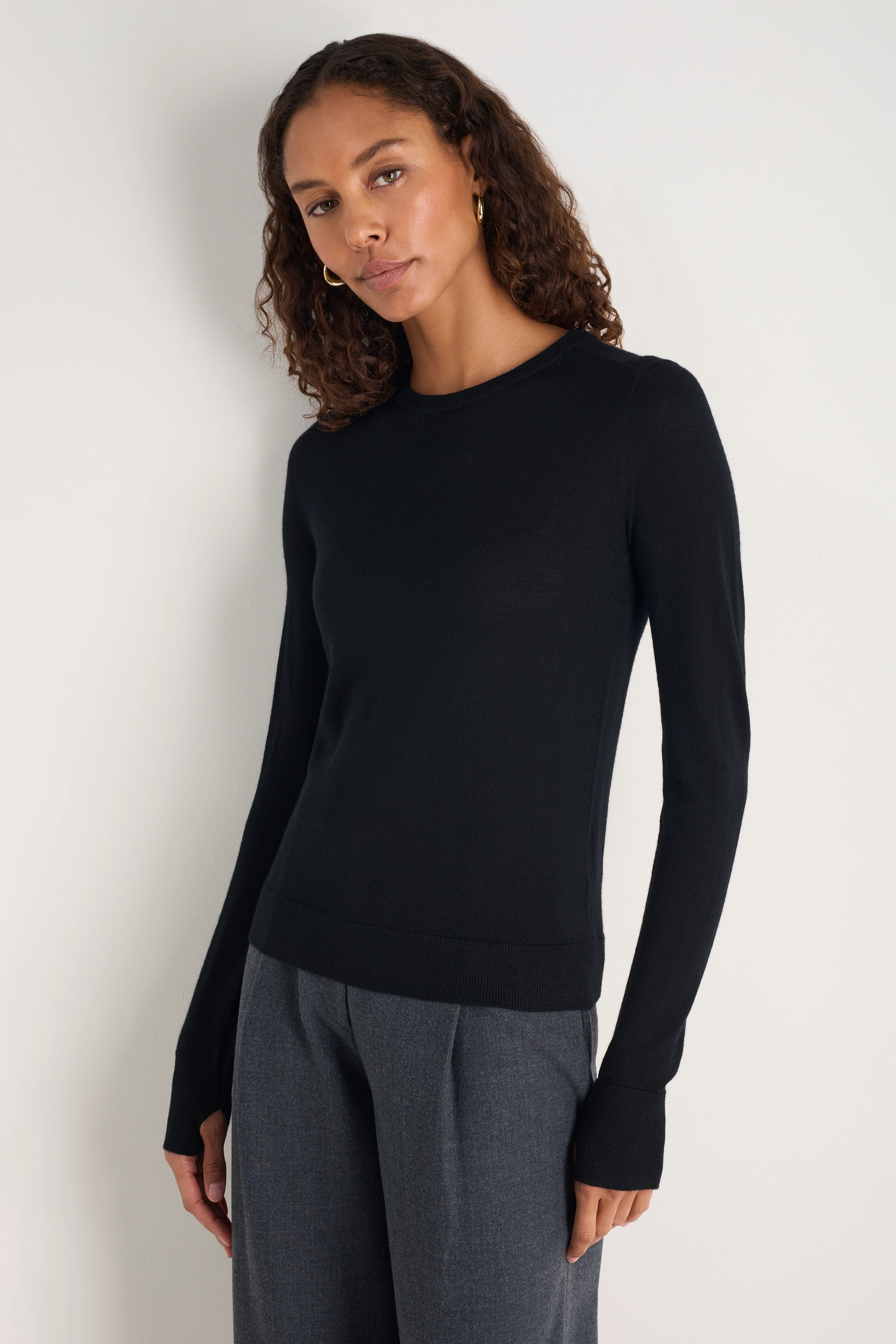 Fleur Merino Jumper - Black - Image 3