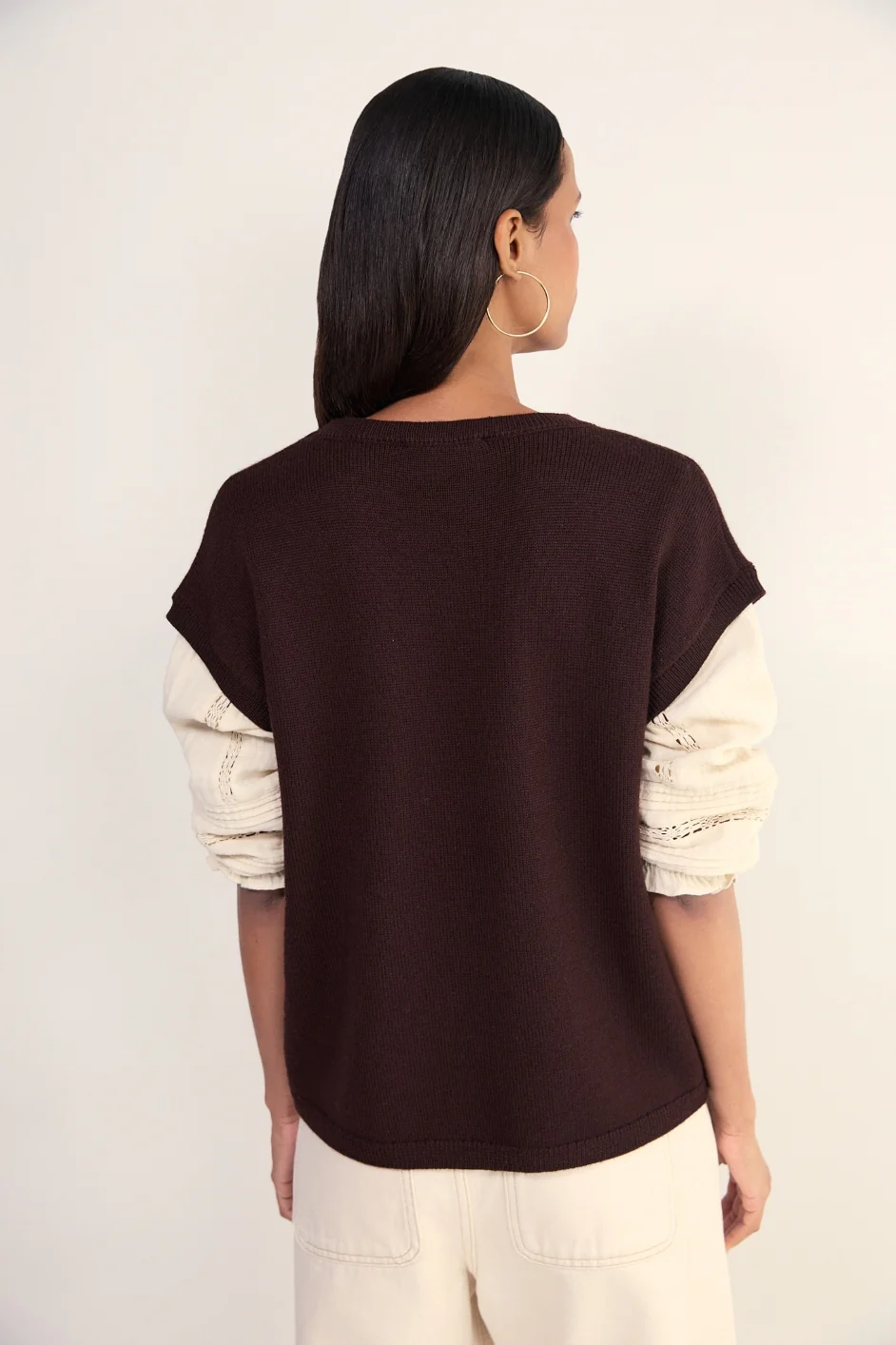 Fleur Merino Tank - Cocoa - Image 4