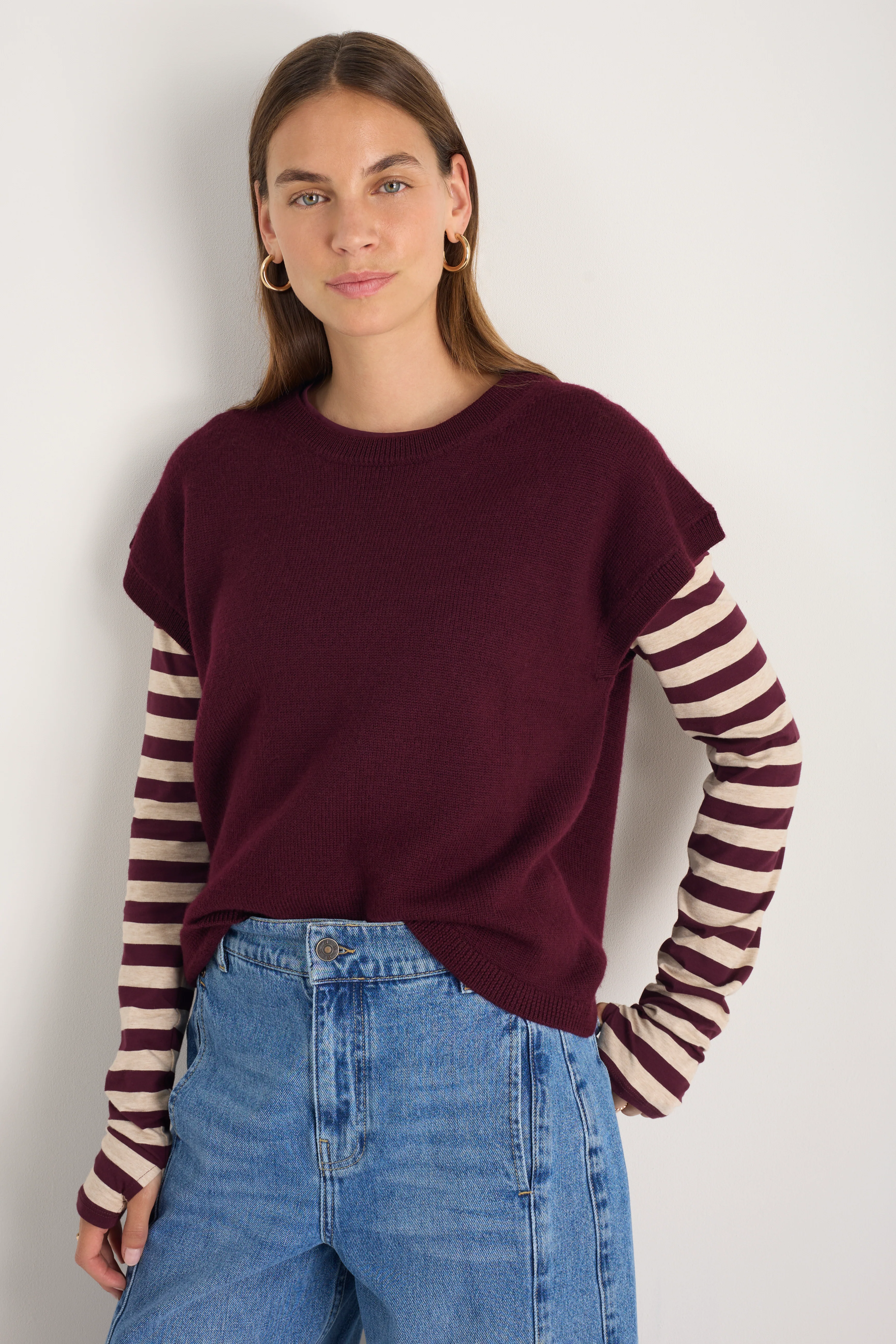 Fleur Merino Tank - Deep Fig - Image 3