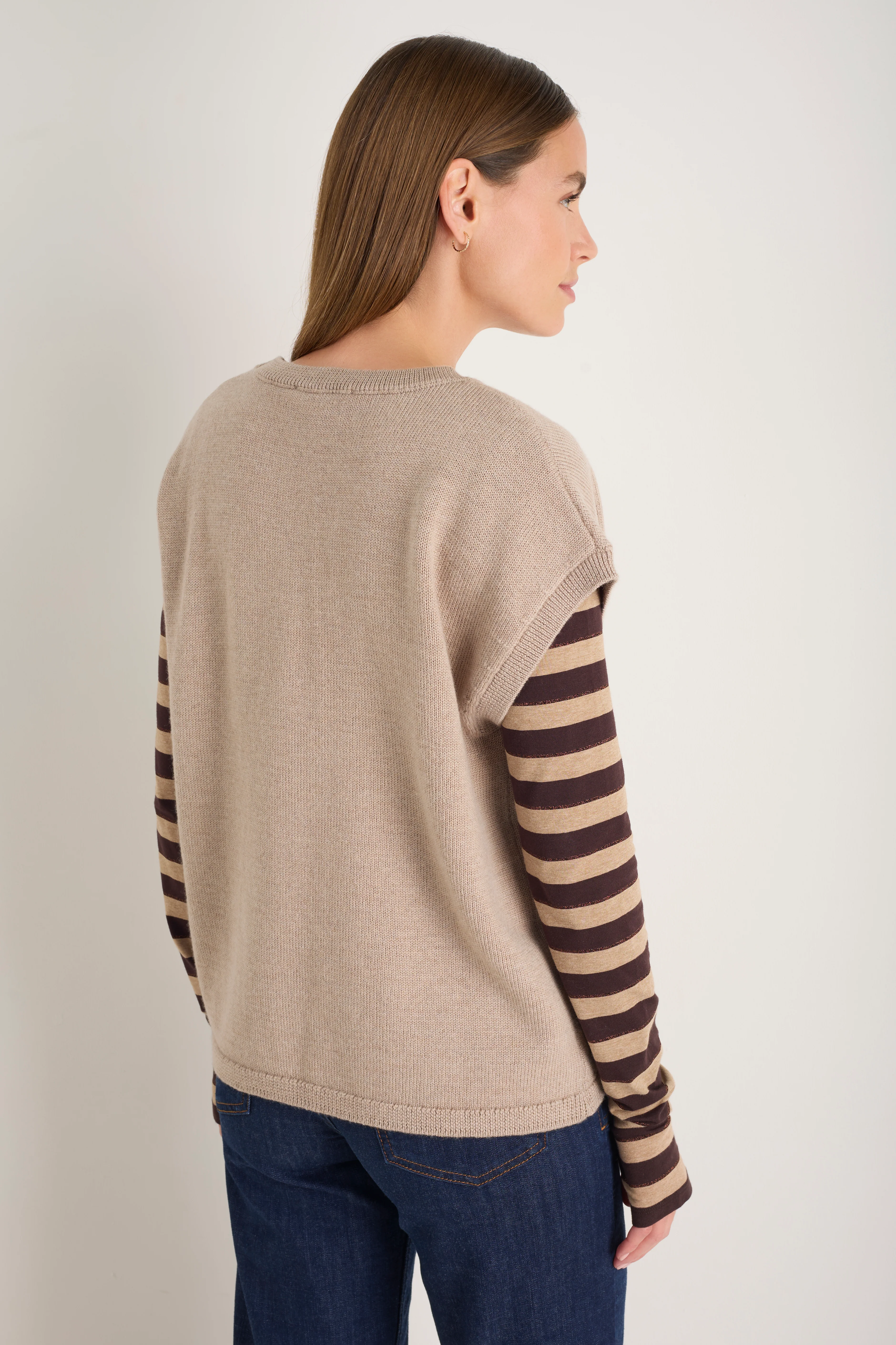 Fleur Merino Tank - Oat Melange - Image 3
