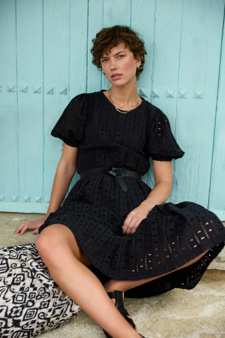 Fleurice Broderie Dress - Black - Image 3