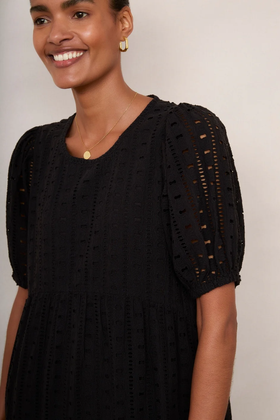 Fleurice Broderie Dress - Black - Image 5