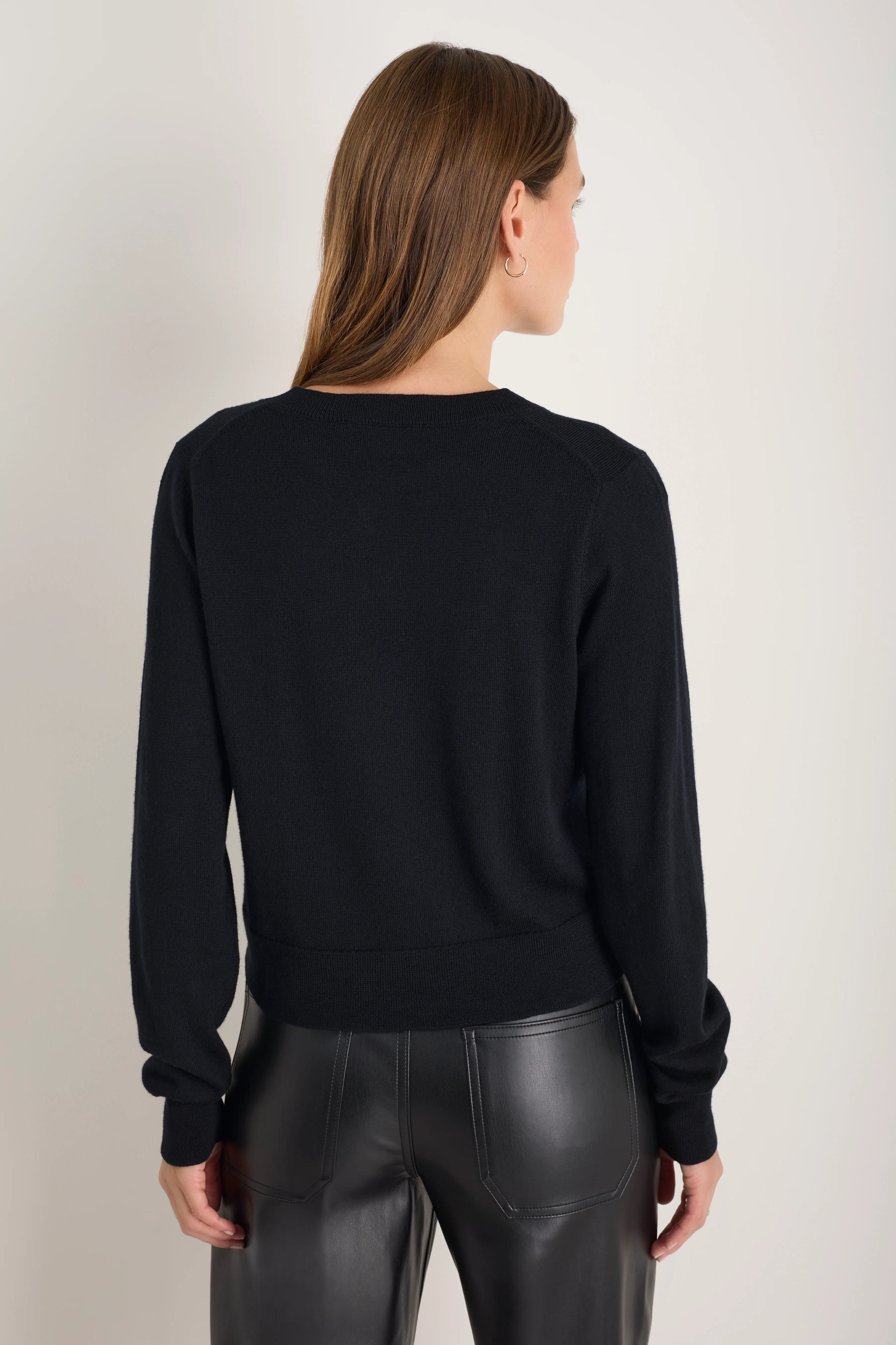 Fleurine Cropped Cardigan - Black - Image 5