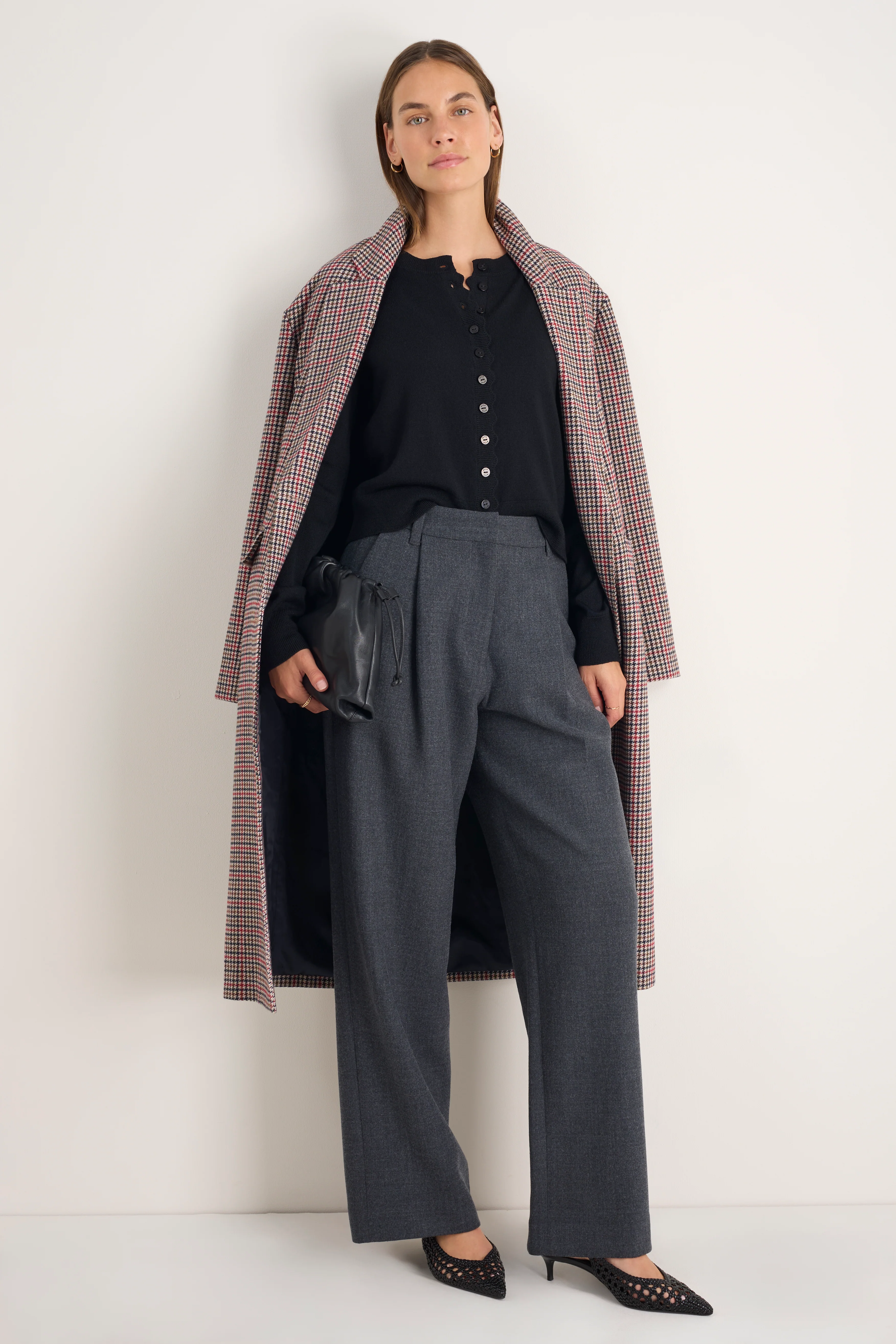 Fleurine Cropped Cardigan - Black - Image 6