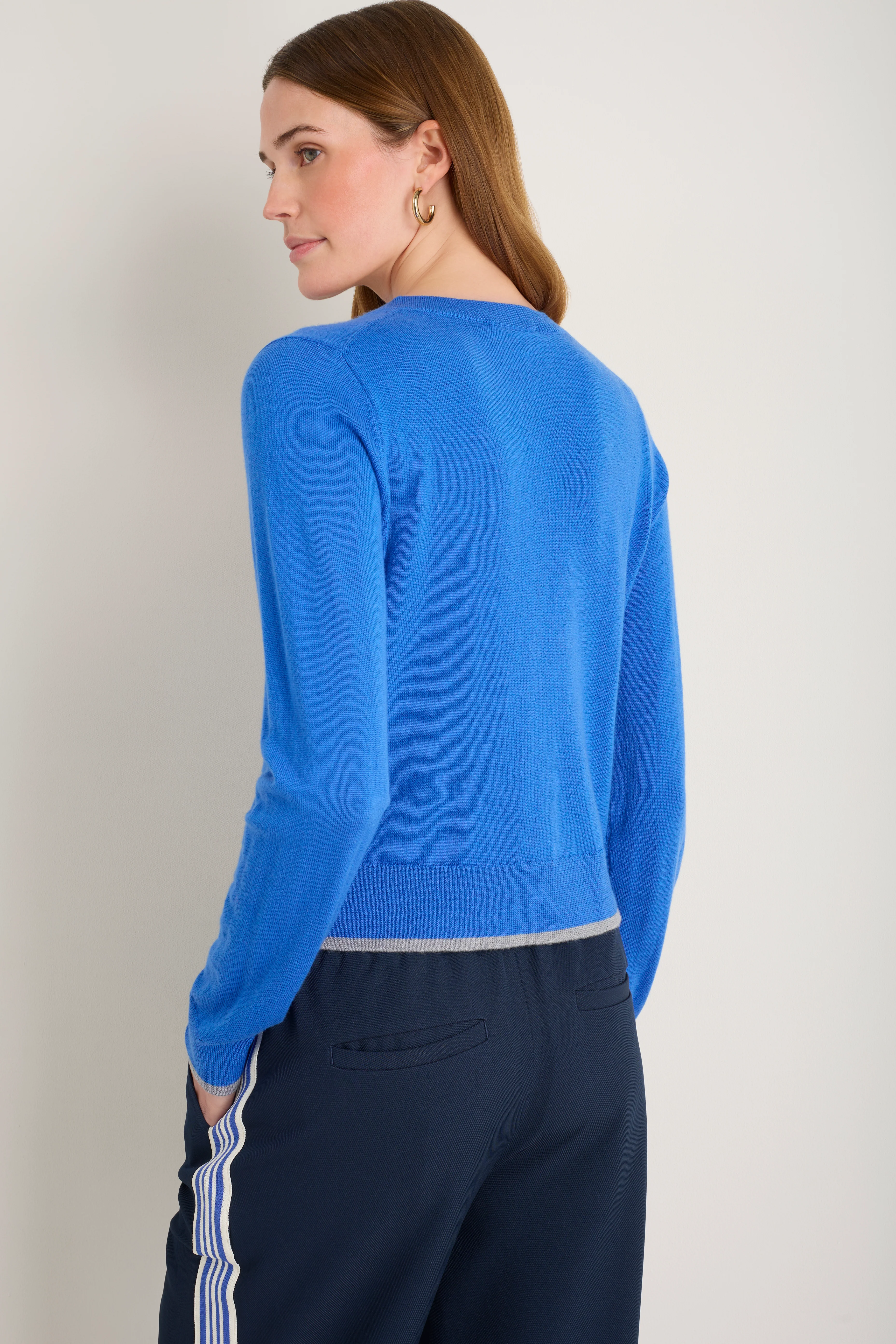 Fleurine Cropped Cardigan - Cobalt Blue - Image 2