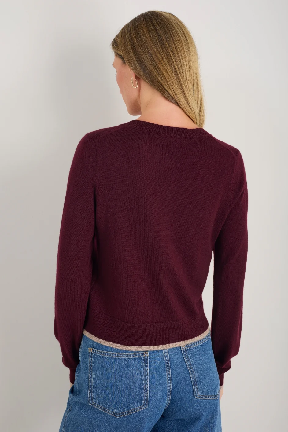 Fleurine Cropped Cardigan - Deep Fig - Image 4