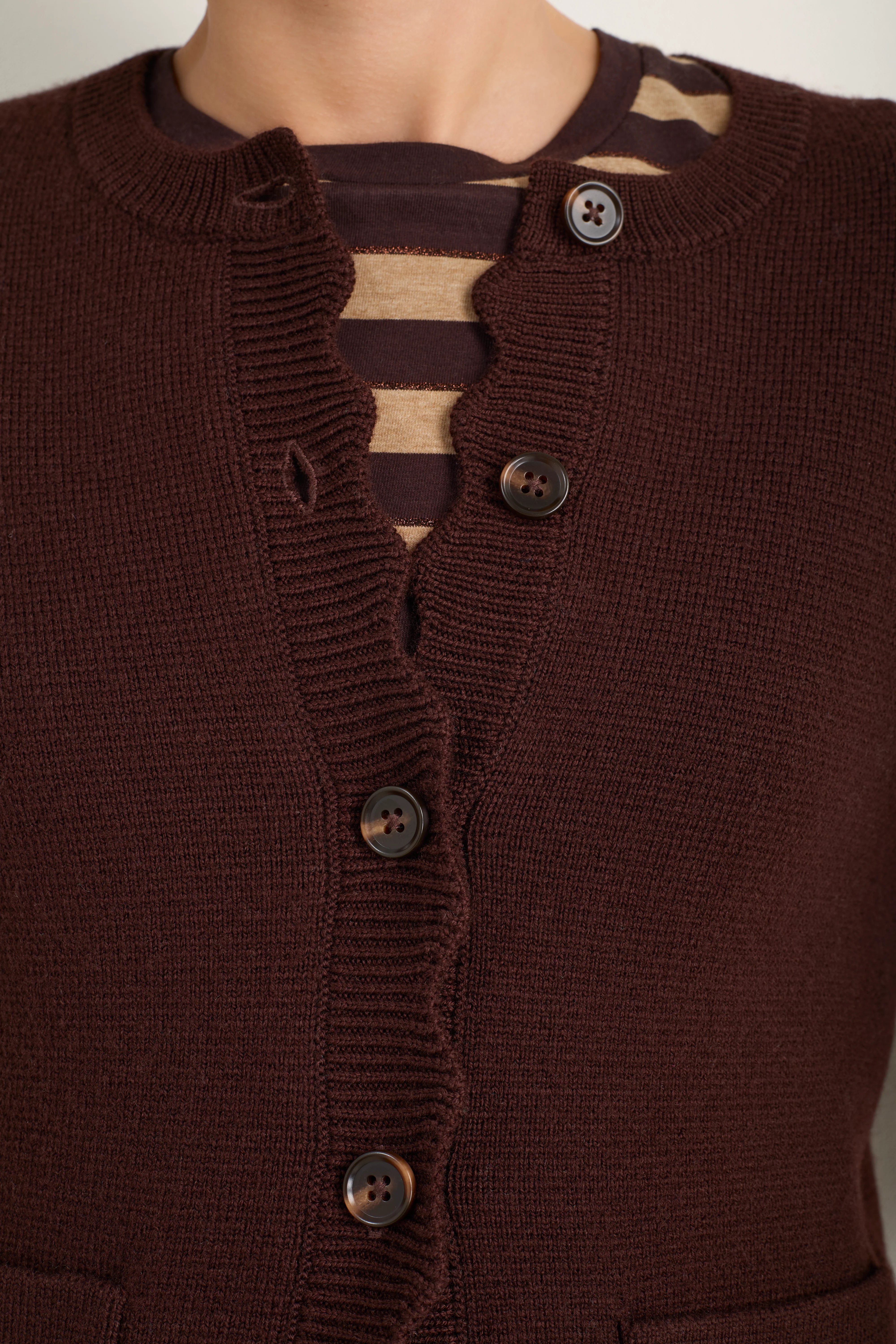 Fleurine Knitted Jacket - Cocoa - Image 2