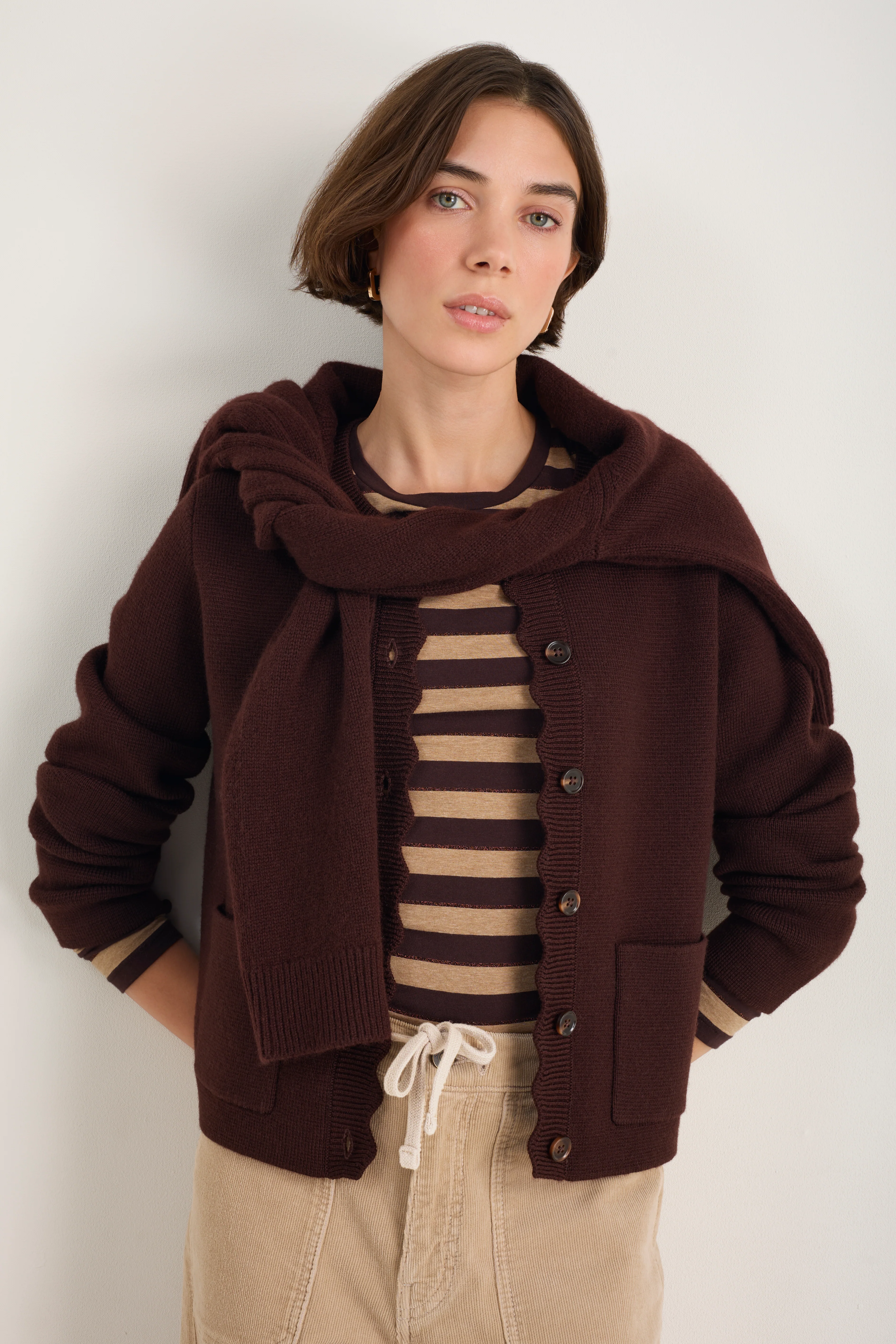 Fleurine Knitted Jacket - Cocoa - Image 3