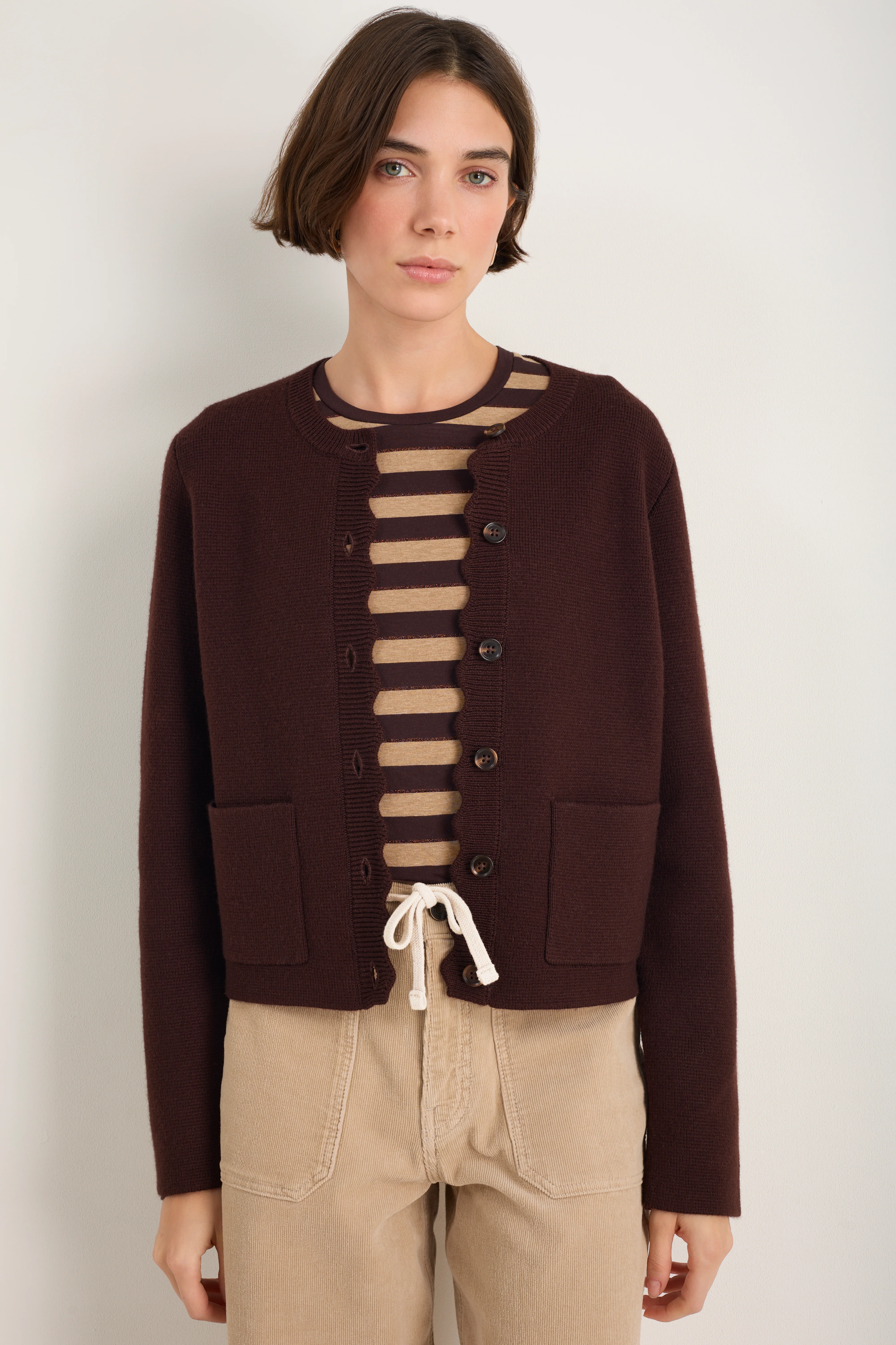 Fleurine Knitted Jacket - Cocoa - Image 5