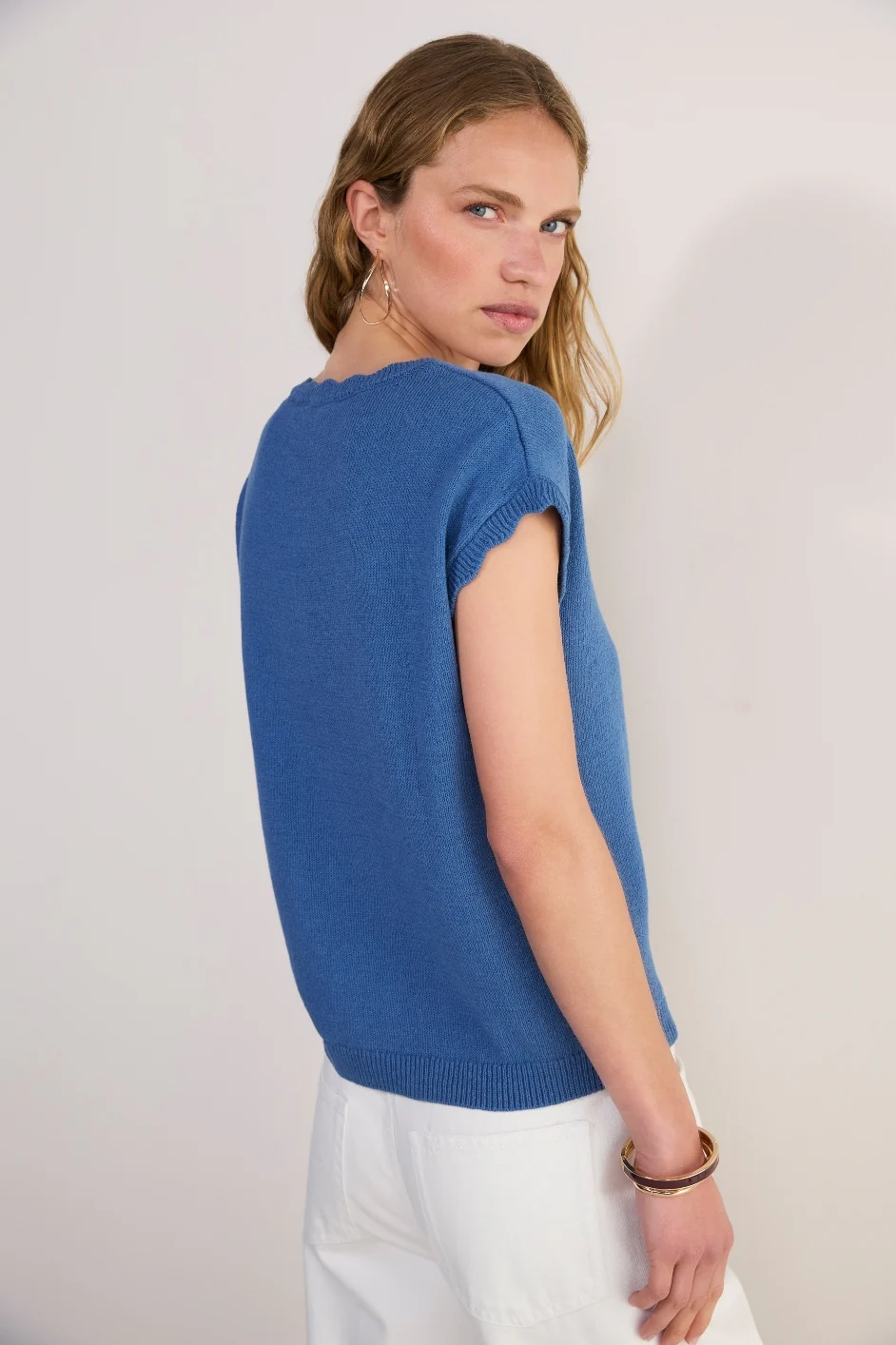 Fleurine Linen Cotton Tank - Coastal Blue - Image 5