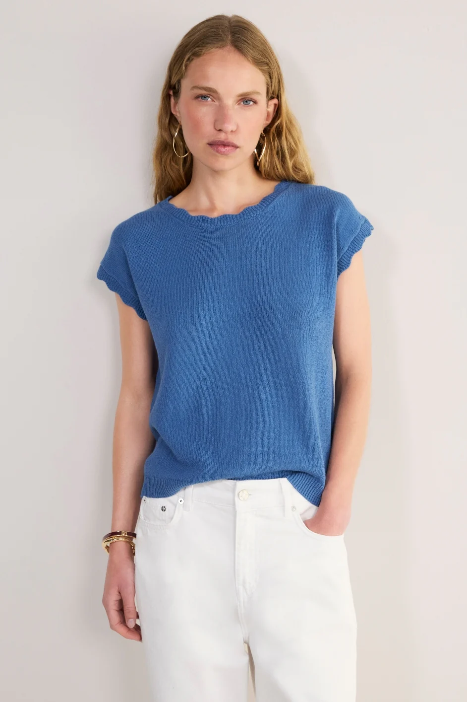 Fleurine Linen Cotton Tank - Coastal Blue - Image 6
