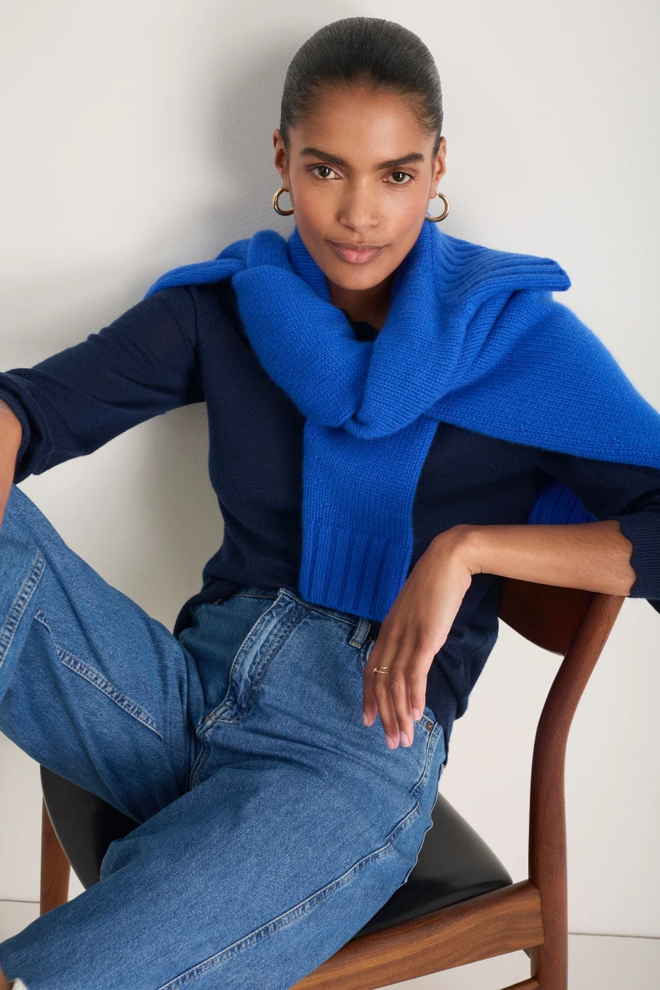 Fleurine Scallop Jumper - Midnight - Image 5