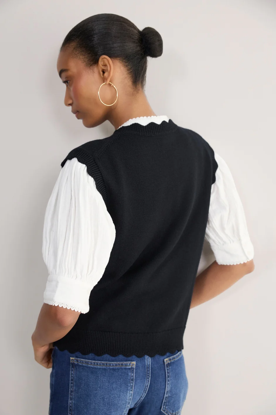 Fleurine Scallop Tank - Black - Image 5