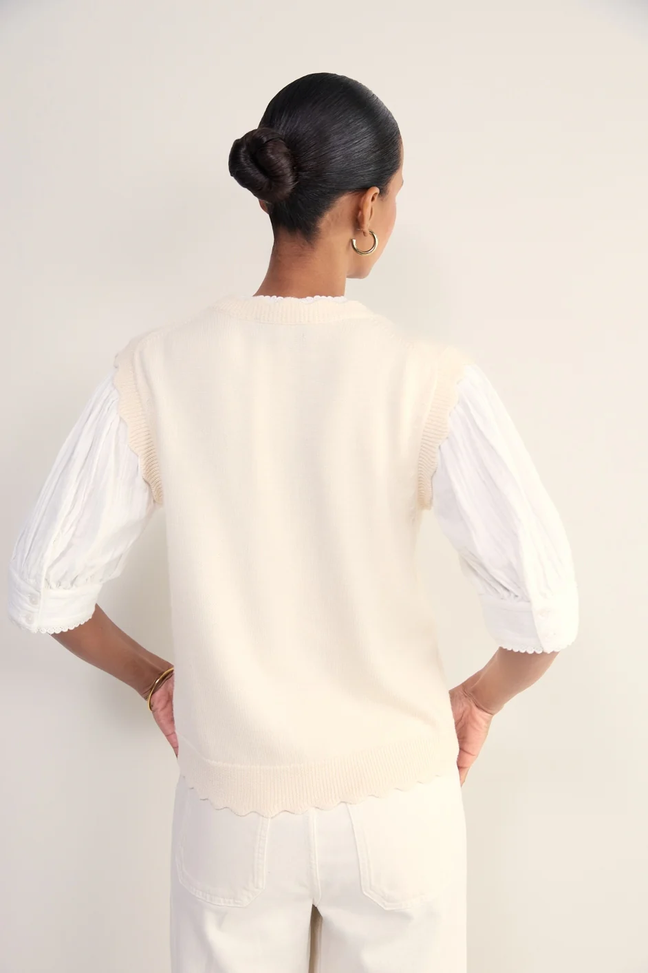 Fleurine Scallop Tank - Ivory - Image 3