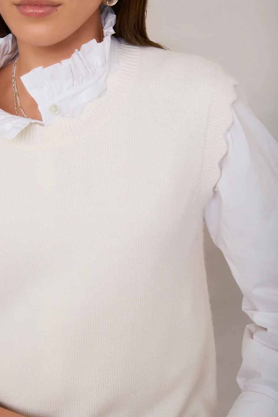 Fleurine Scallop Tank - Ivory - Image 6
