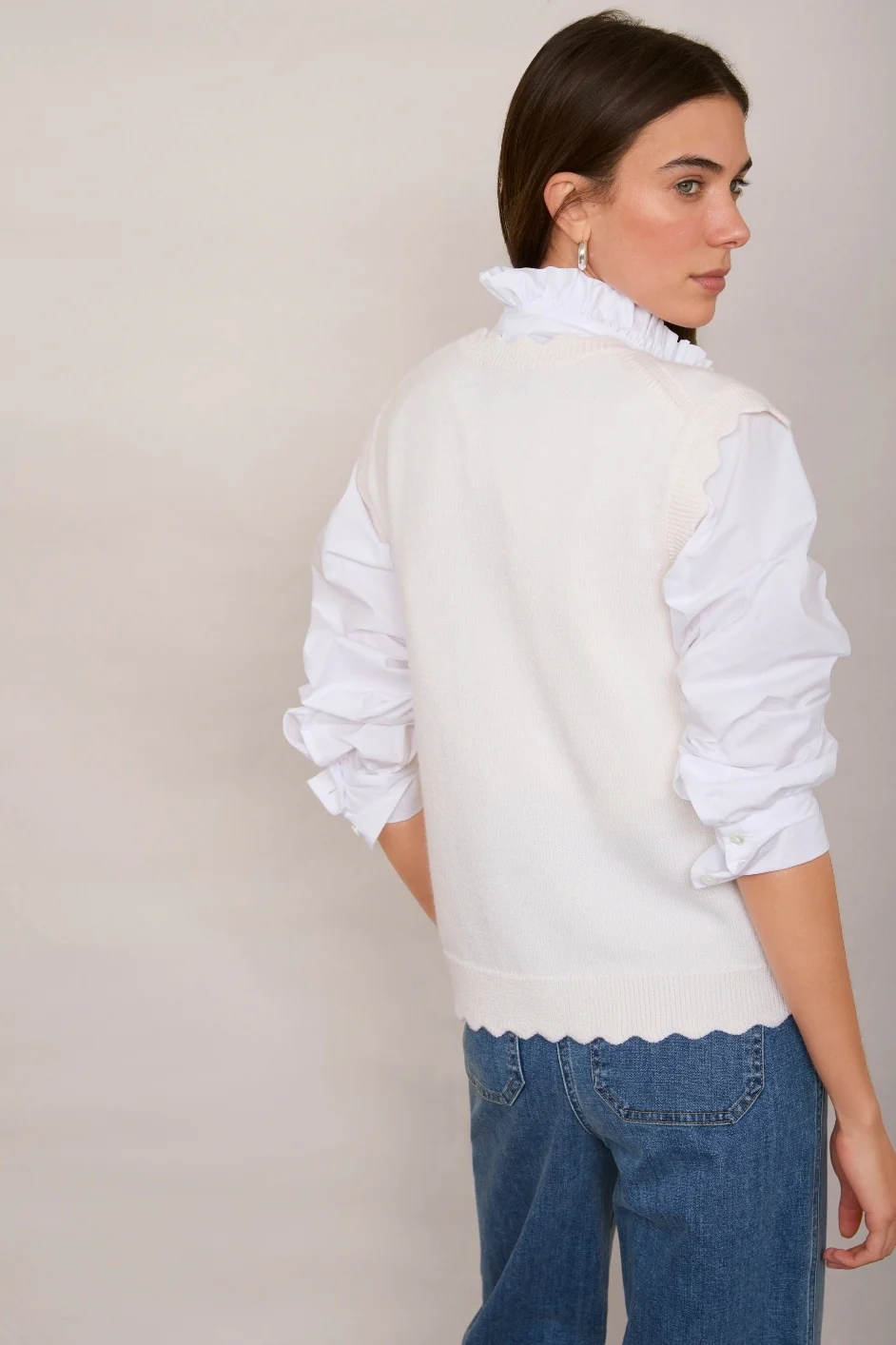 Fleurine Scallop Tank - Ivory - Image 8