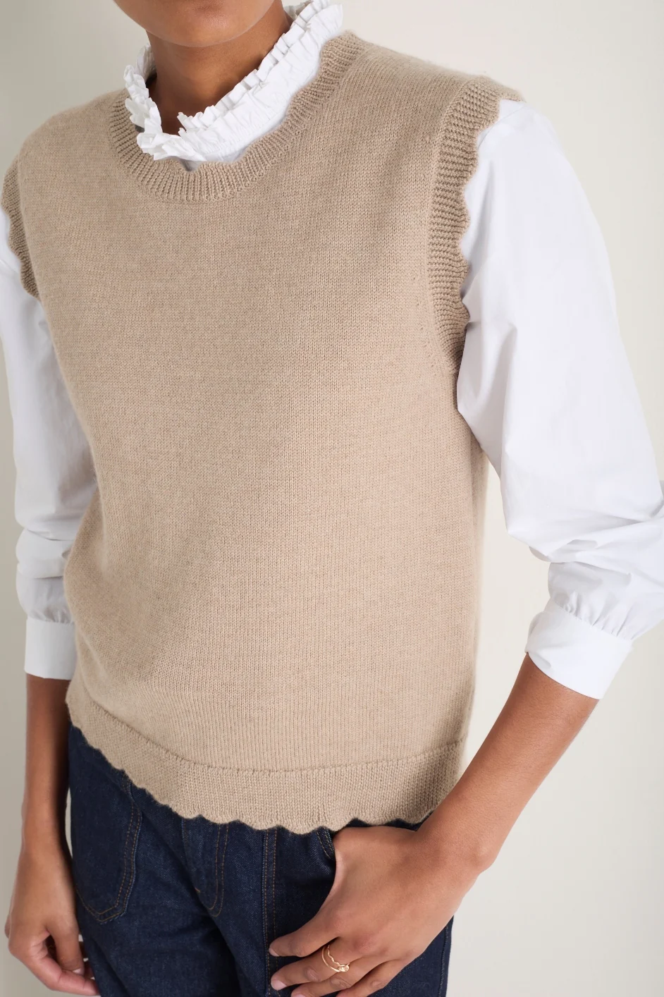 Fleurine Scallop Tank - Oat Marl - Image 6