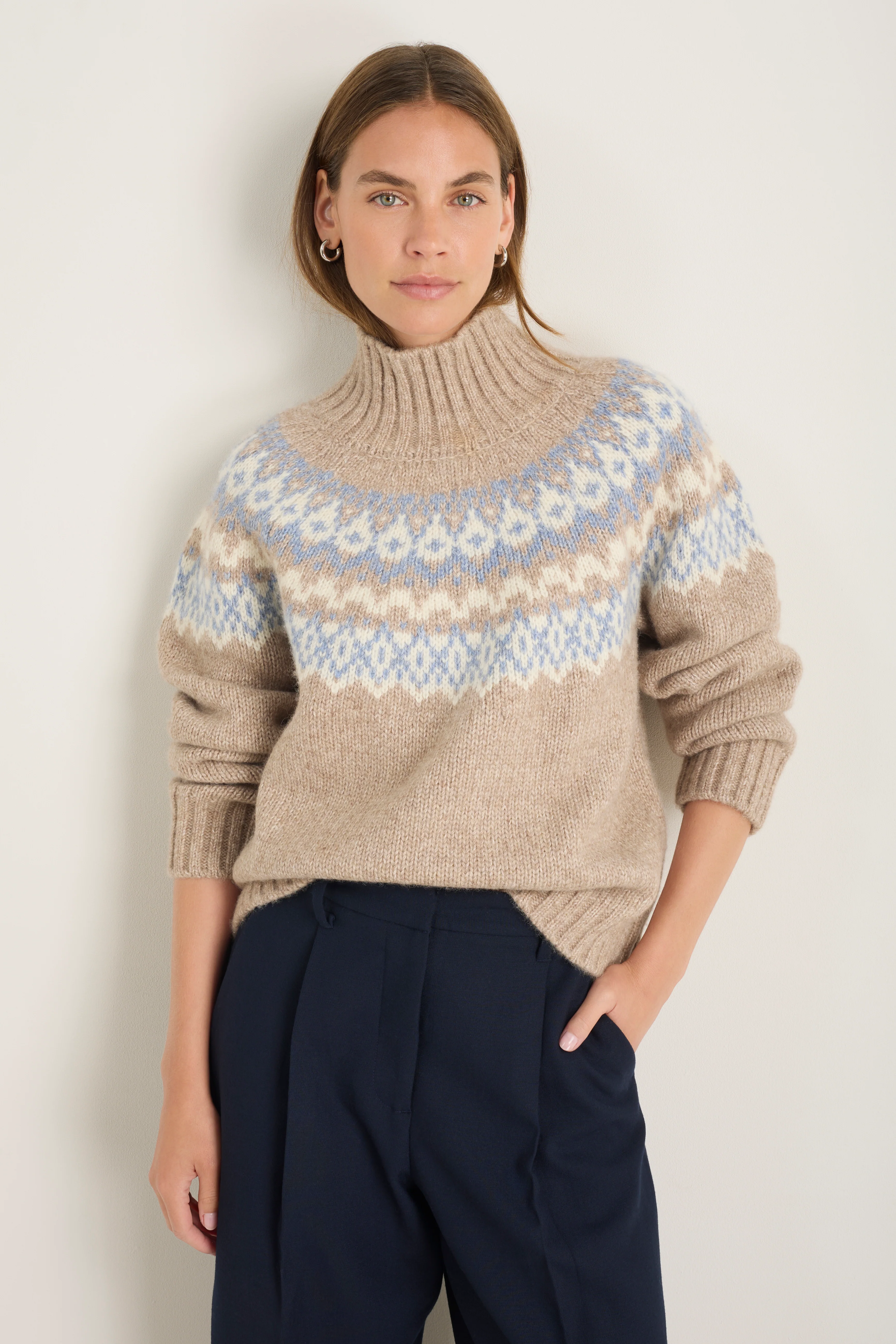 Florence Fairisle Jumper - Oat - Image 5