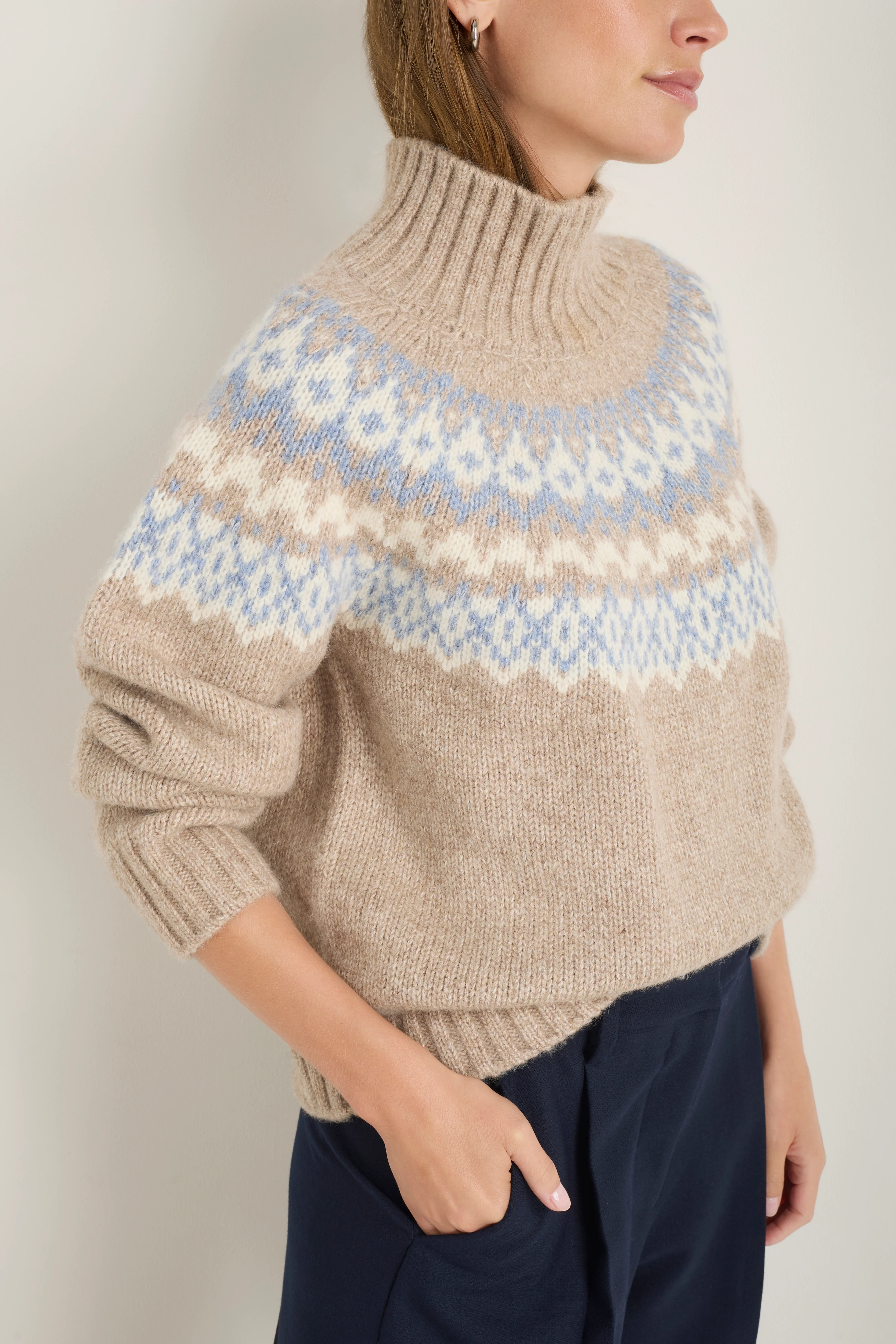 Florence Fairisle Jumper - Oat - Image 6