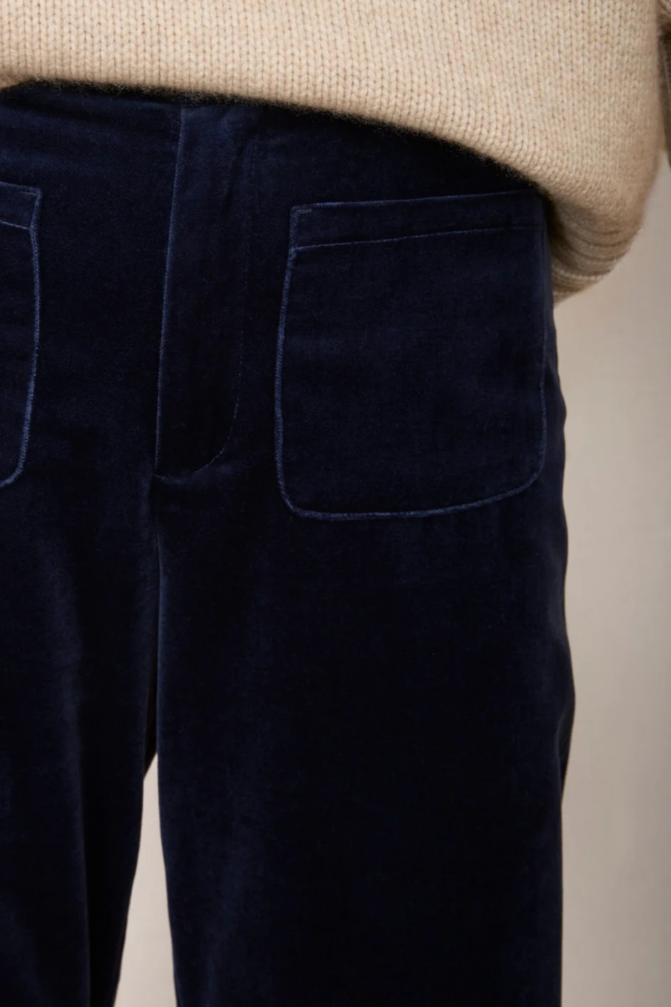 Florence Flare Velvet Trouser - Midnight - Image 3