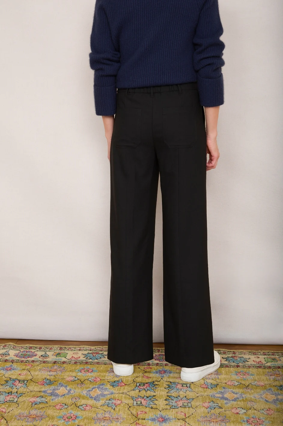 Flori Carpenter Wide Leg Trouser - Black - Image 3