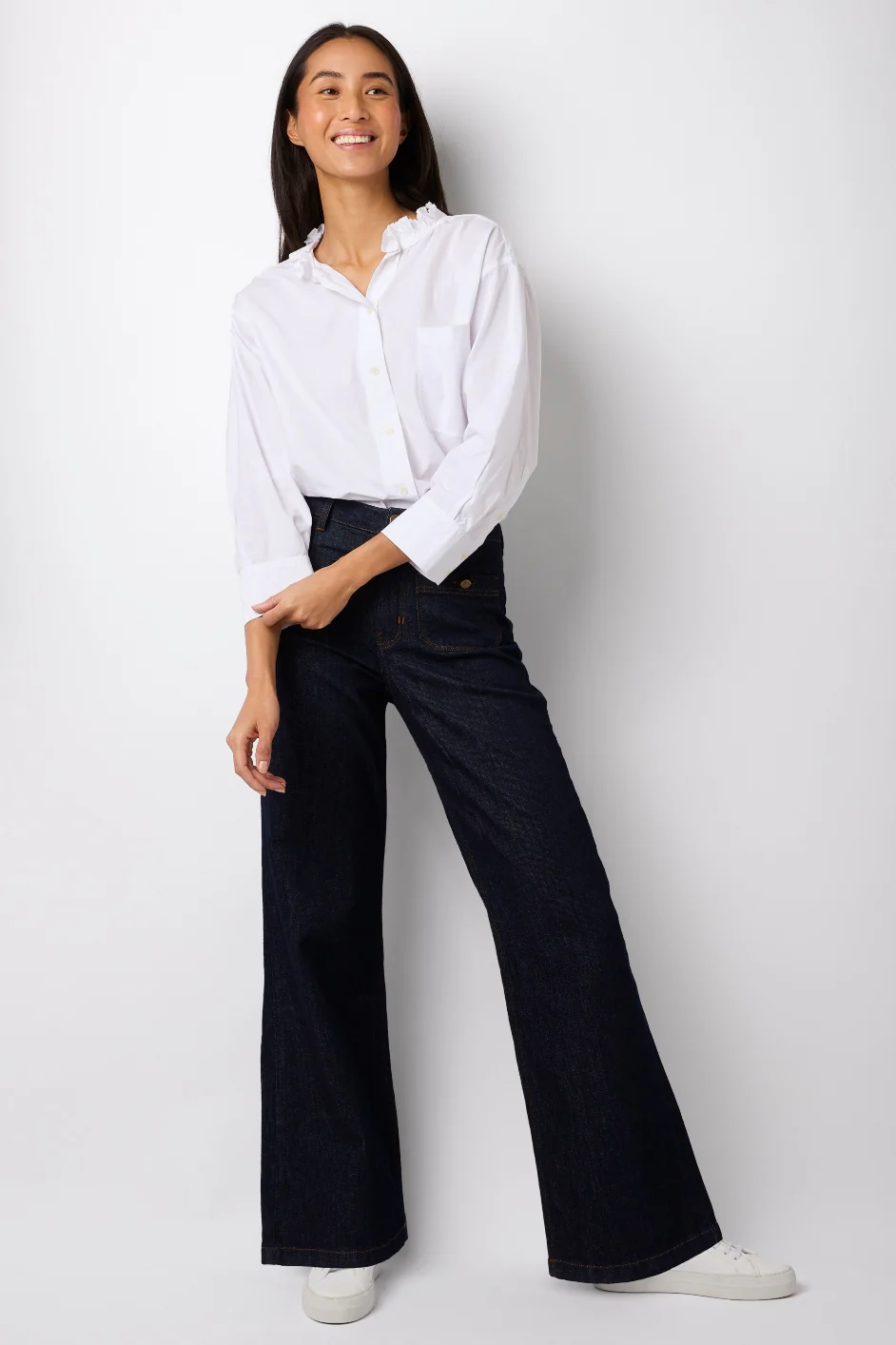 Flossie Button Pocket Flared Jean - Rinse Wash - Regular - Image 3