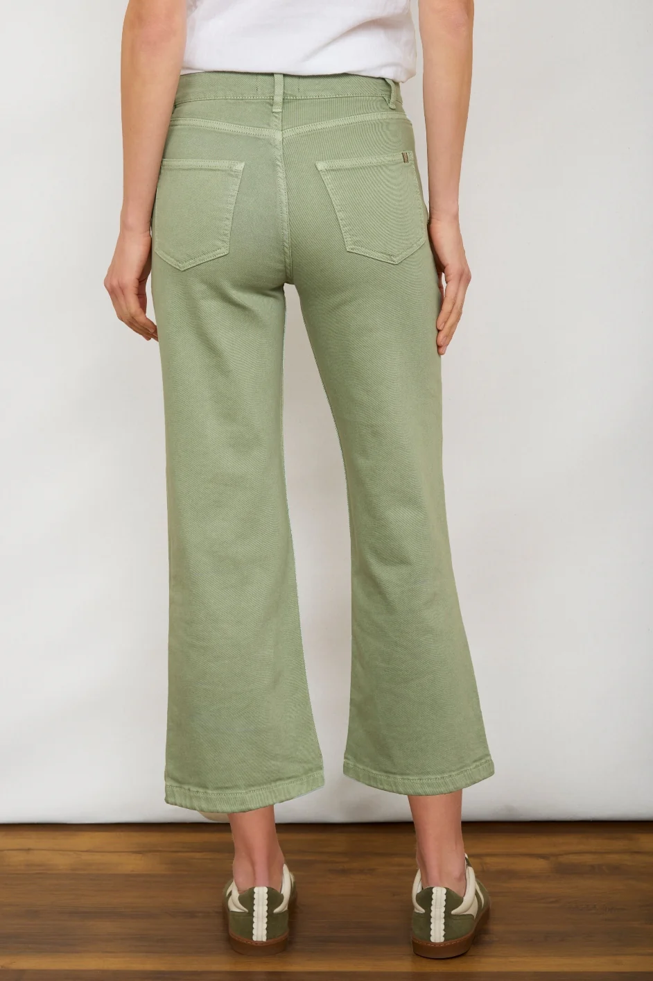 Flossie Carpenter Flare Cropped Jean - Sage Green - Image 3