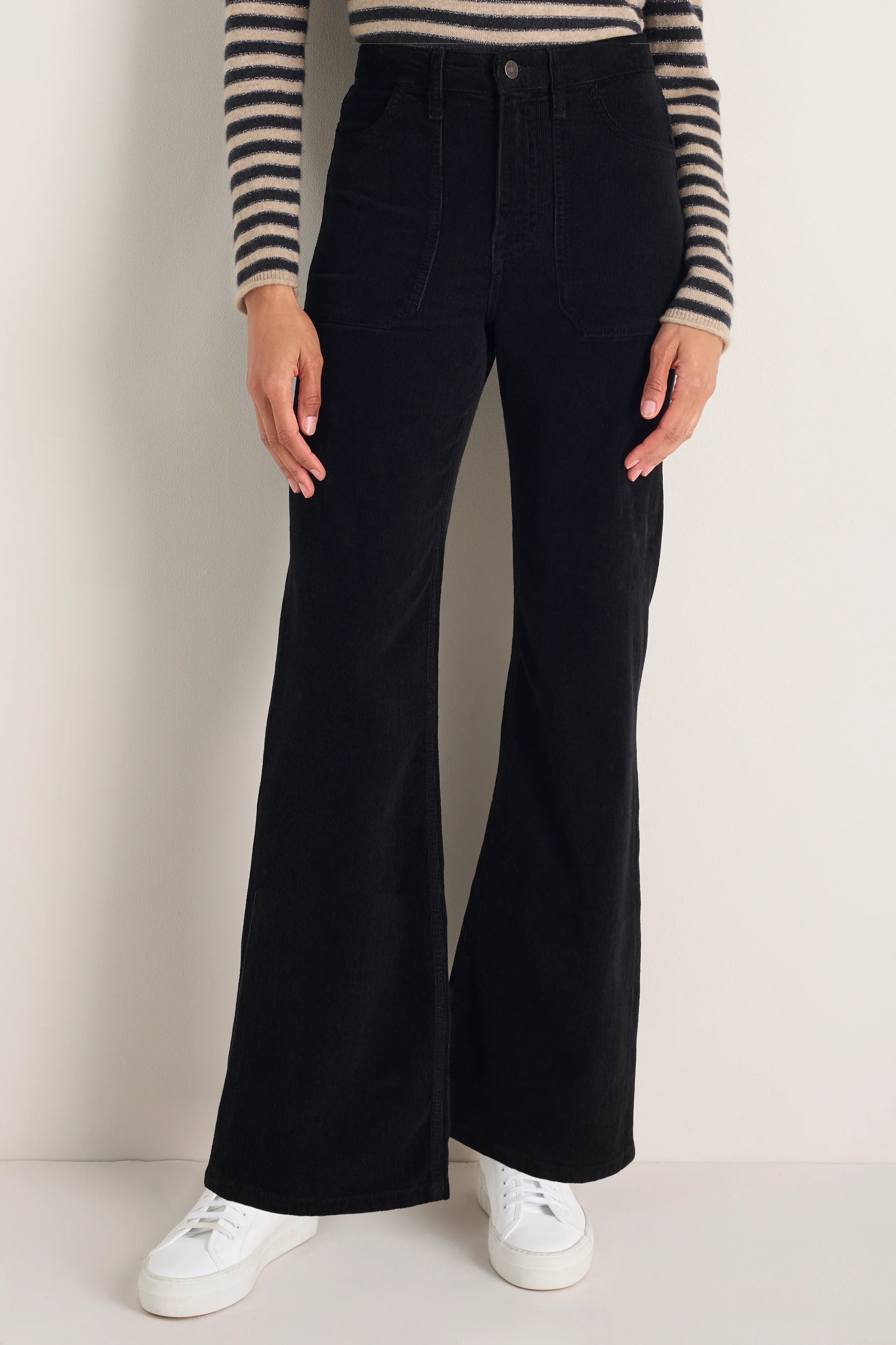 Flossie Carpenter Flare Cord Trouser - Black - Image 2