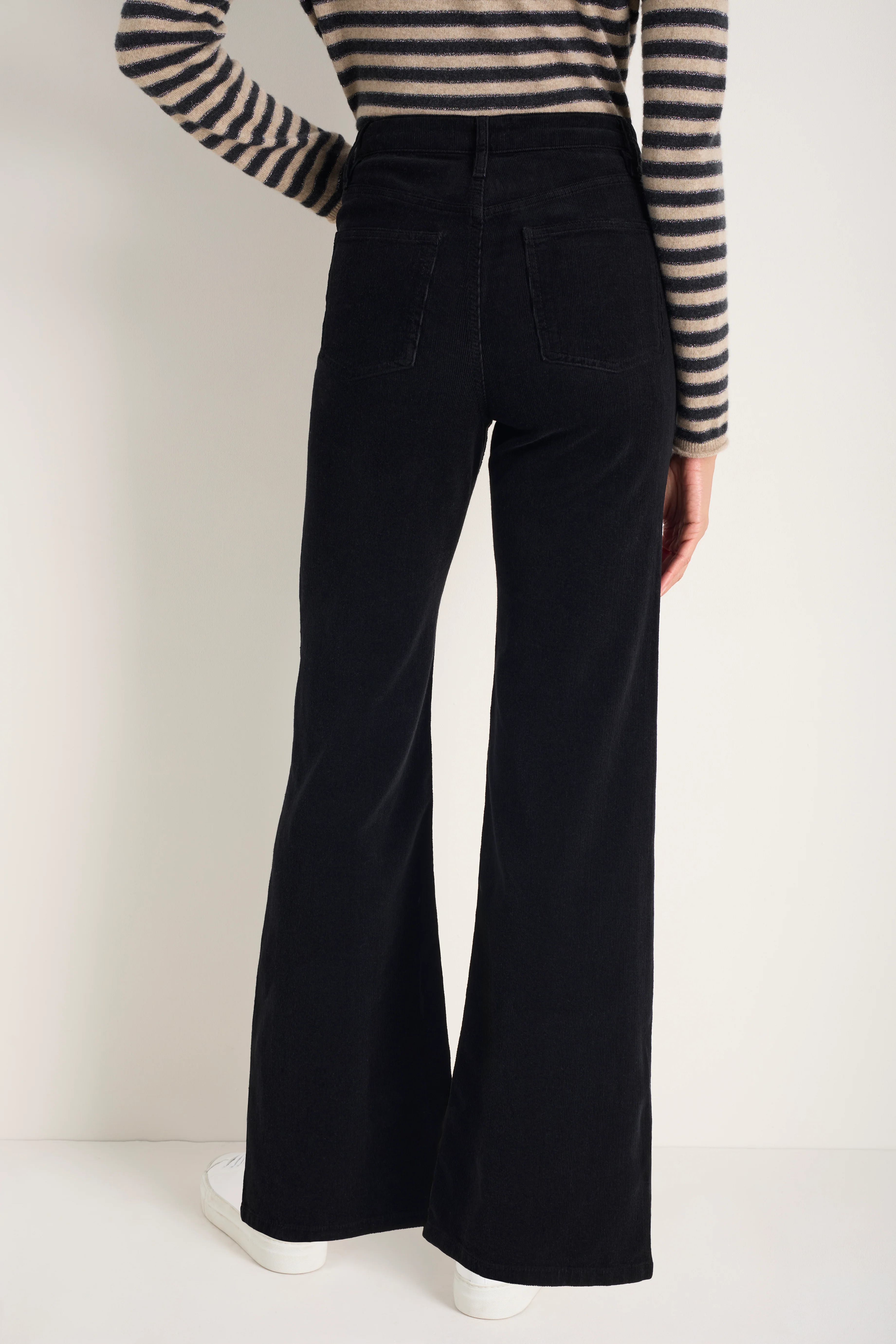 Flossie Carpenter Flare Cord Trouser - Black - Image 3