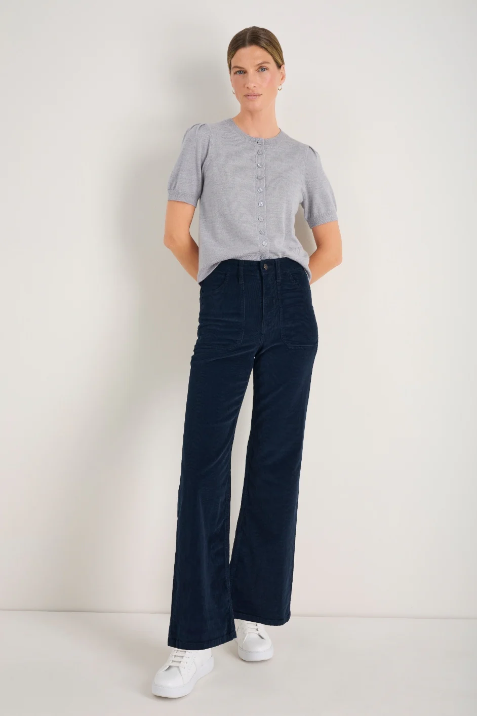 Flossie Carpenter Flare Cord Trouser - Midnight
