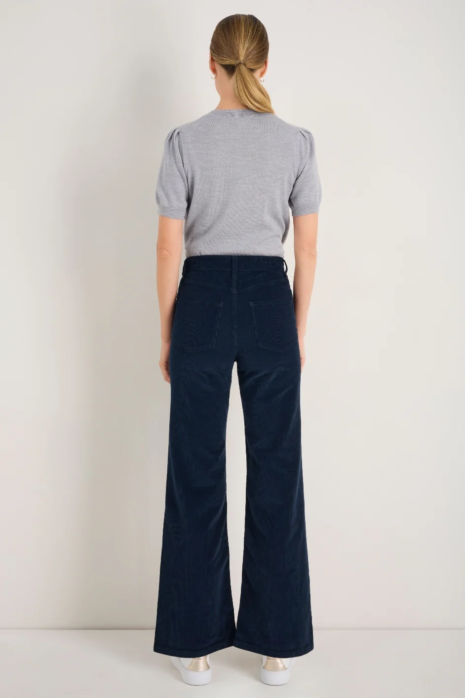 Flossie Carpenter Flare Cord Trouser - Midnight - Image 3