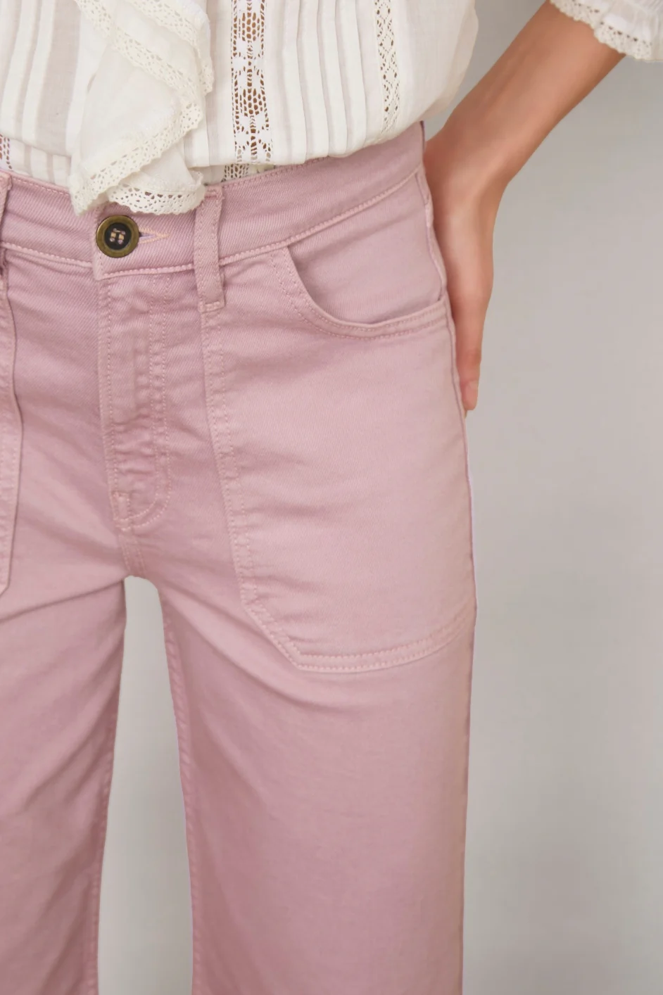Flossie Carpenter Flare Cropped Jean - Mauve - Image 2