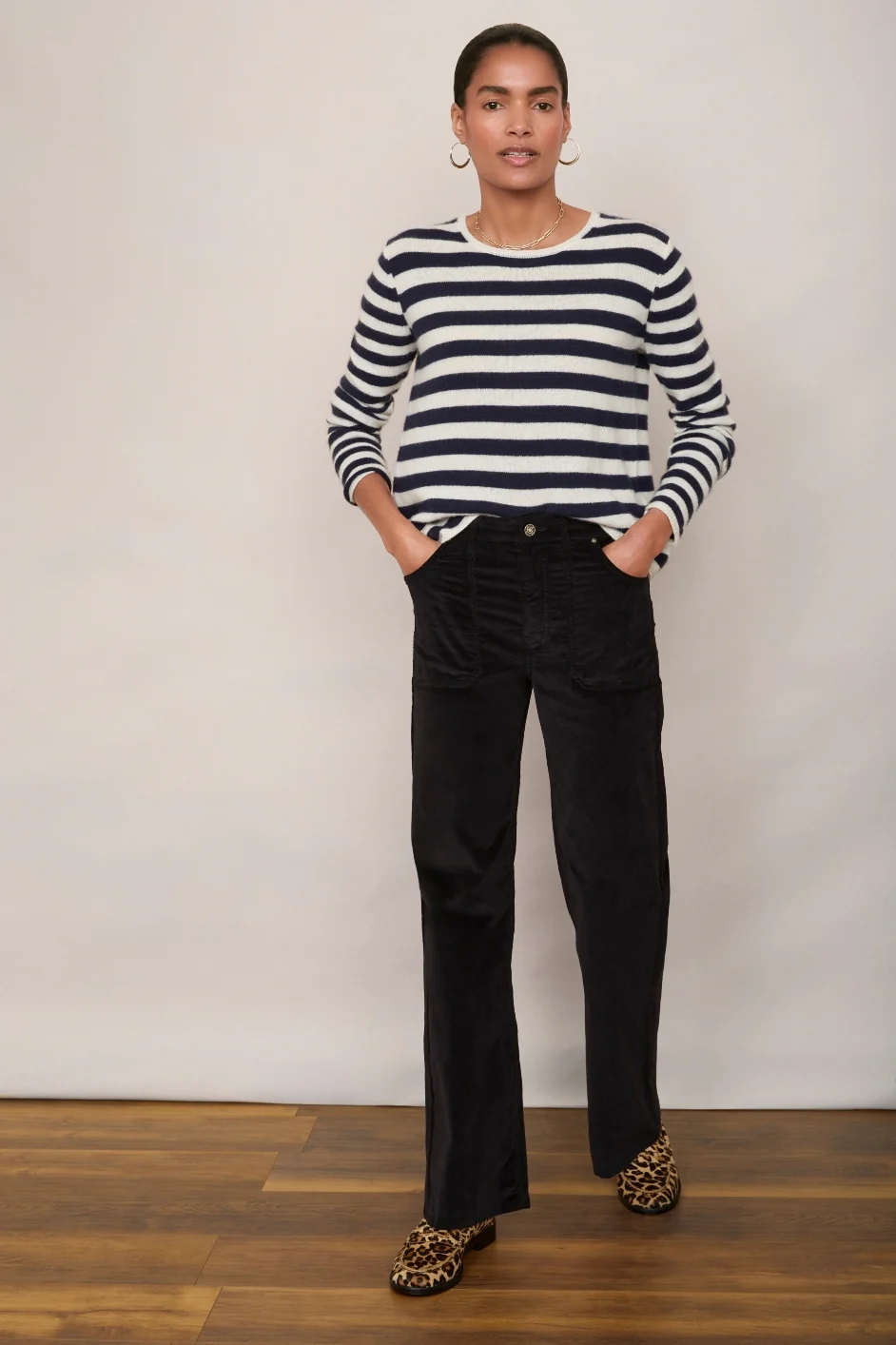 Flossie Carpenter Flare Velvet Trouser - Black - Image 2