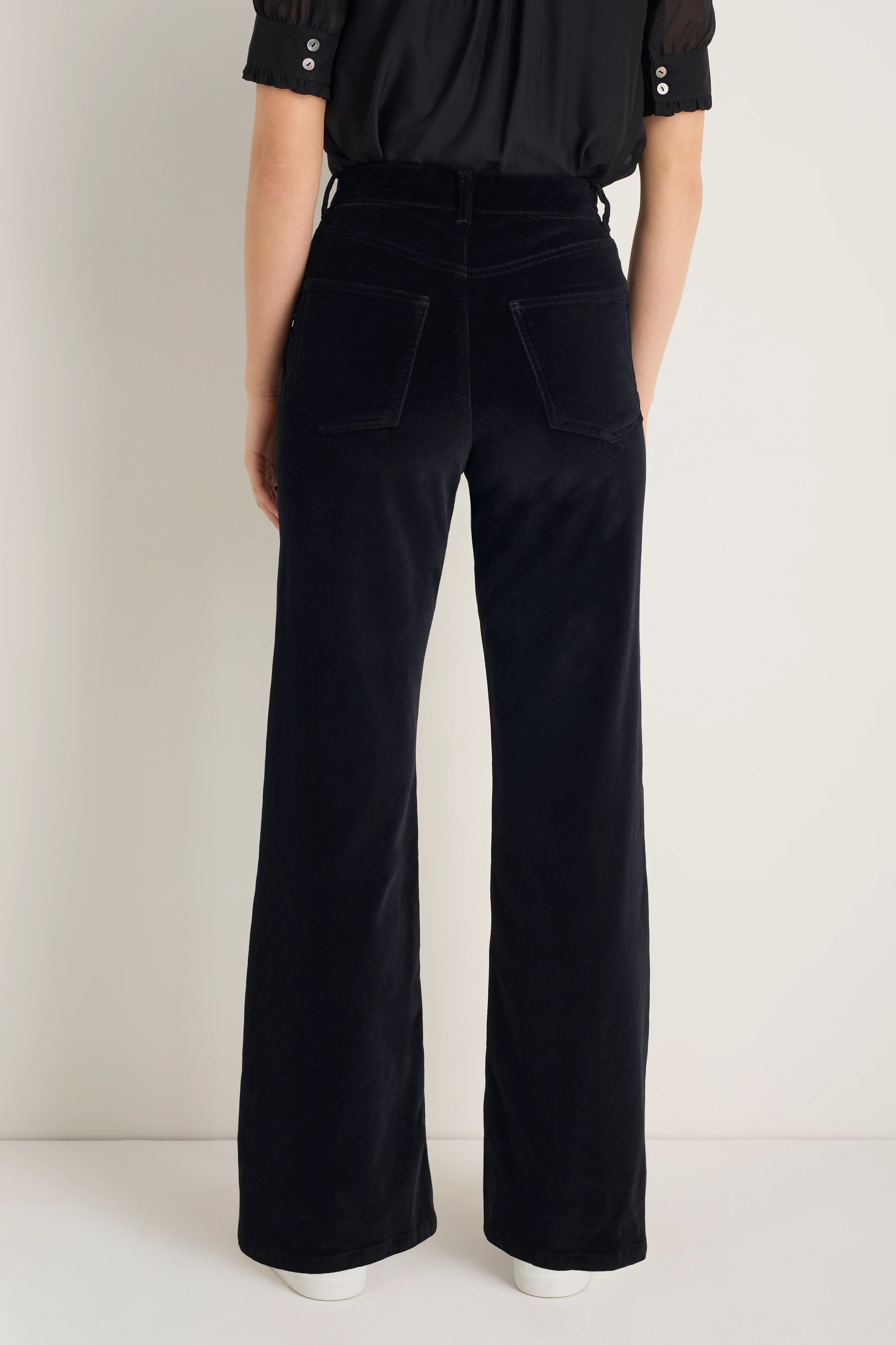 Flossie Cotton Velvet Trouser - Black - Image 6