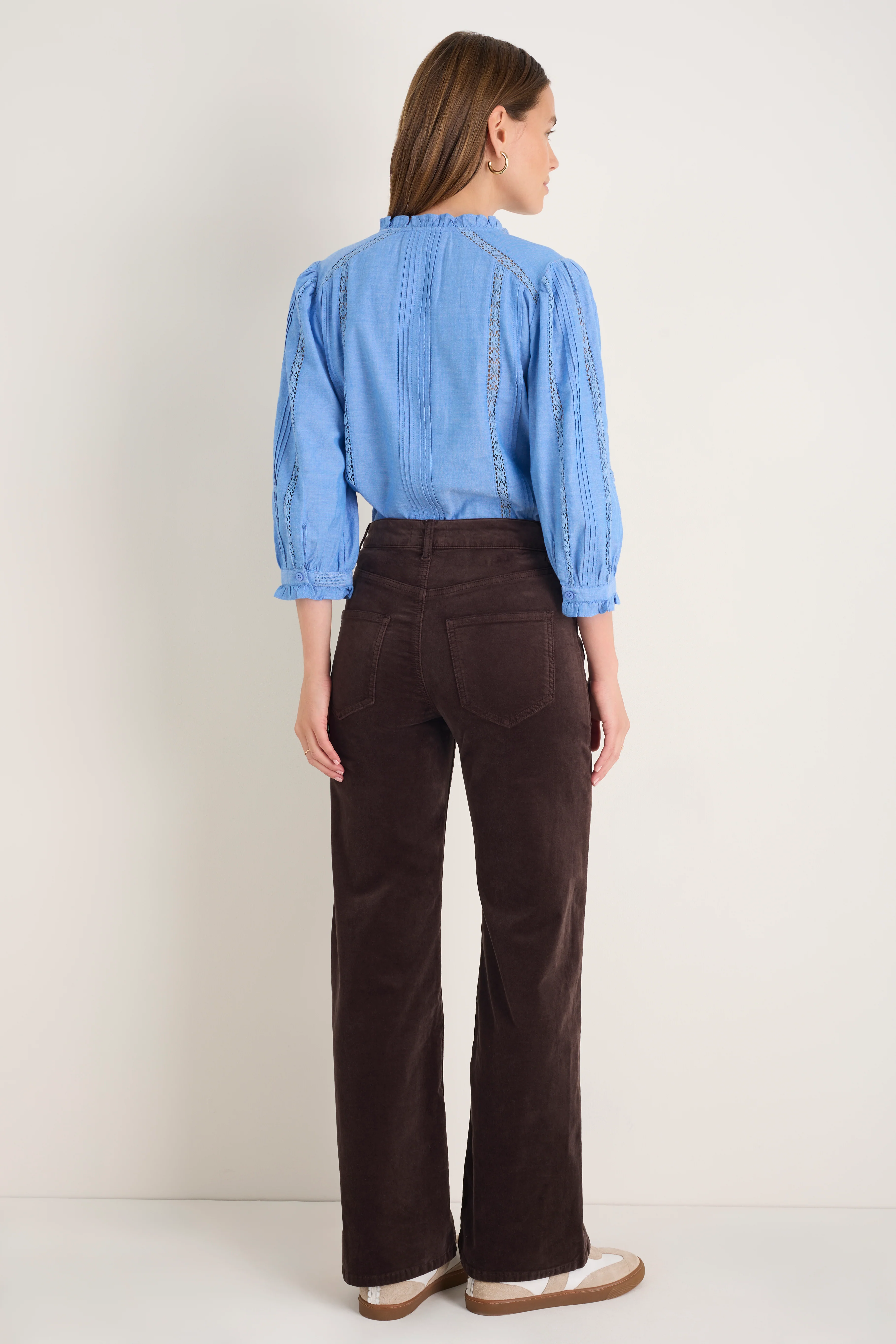 Flossie Cotton Velvet Trouser - Cocoa - Image 3