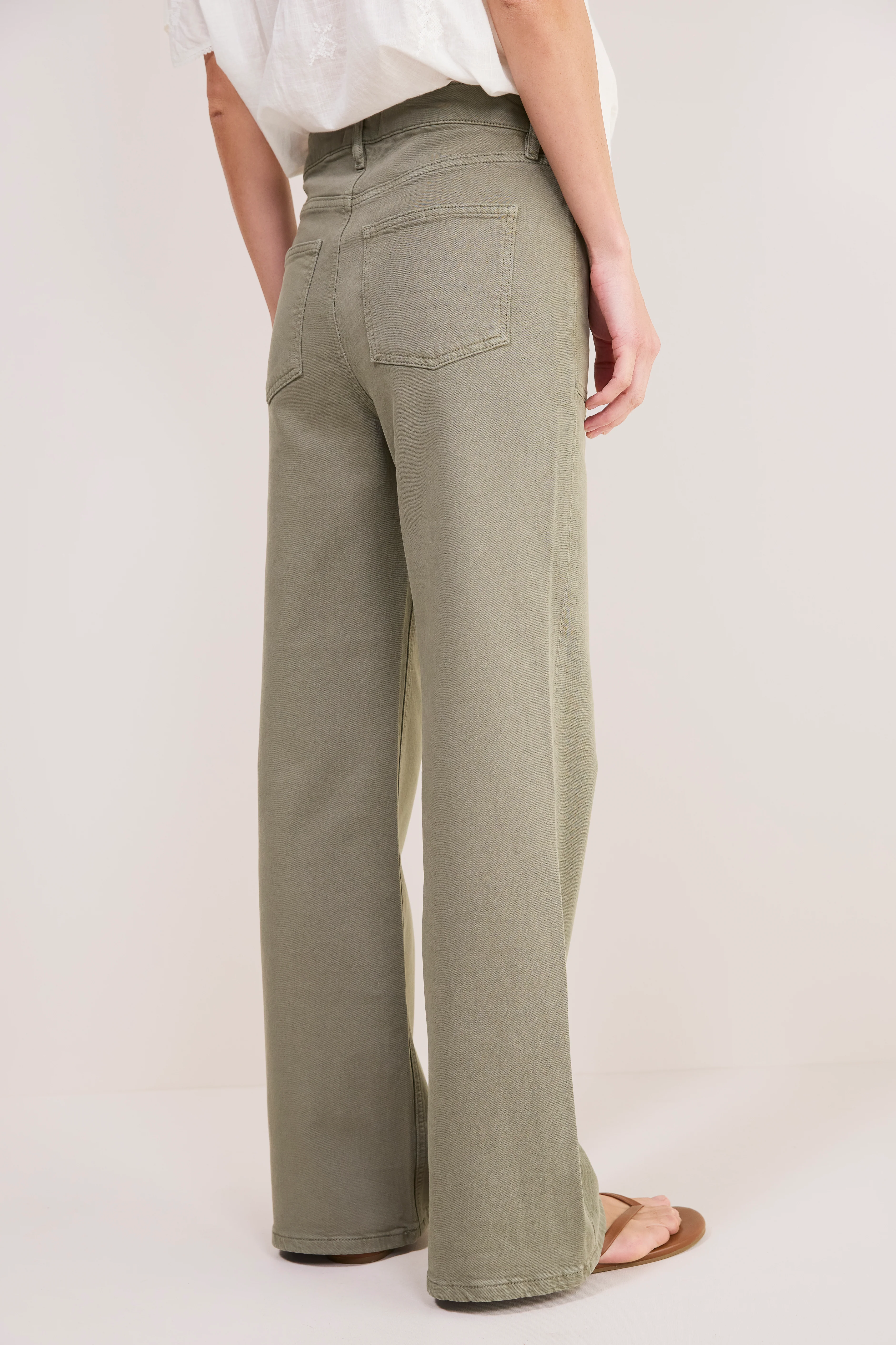 Flossie Flare Jean - Soft Khaki - Image 4