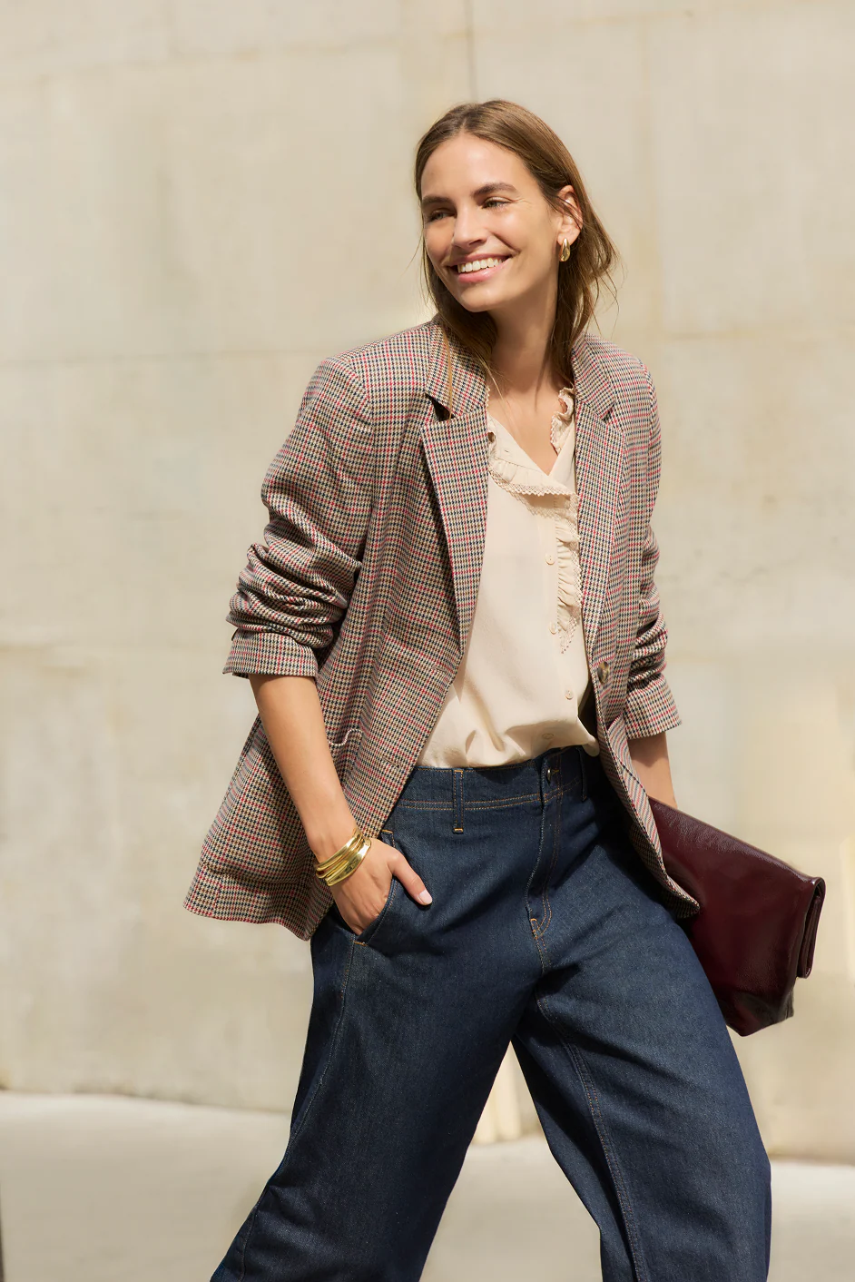 Frankie Silk Blouse - Oyster - Image 5