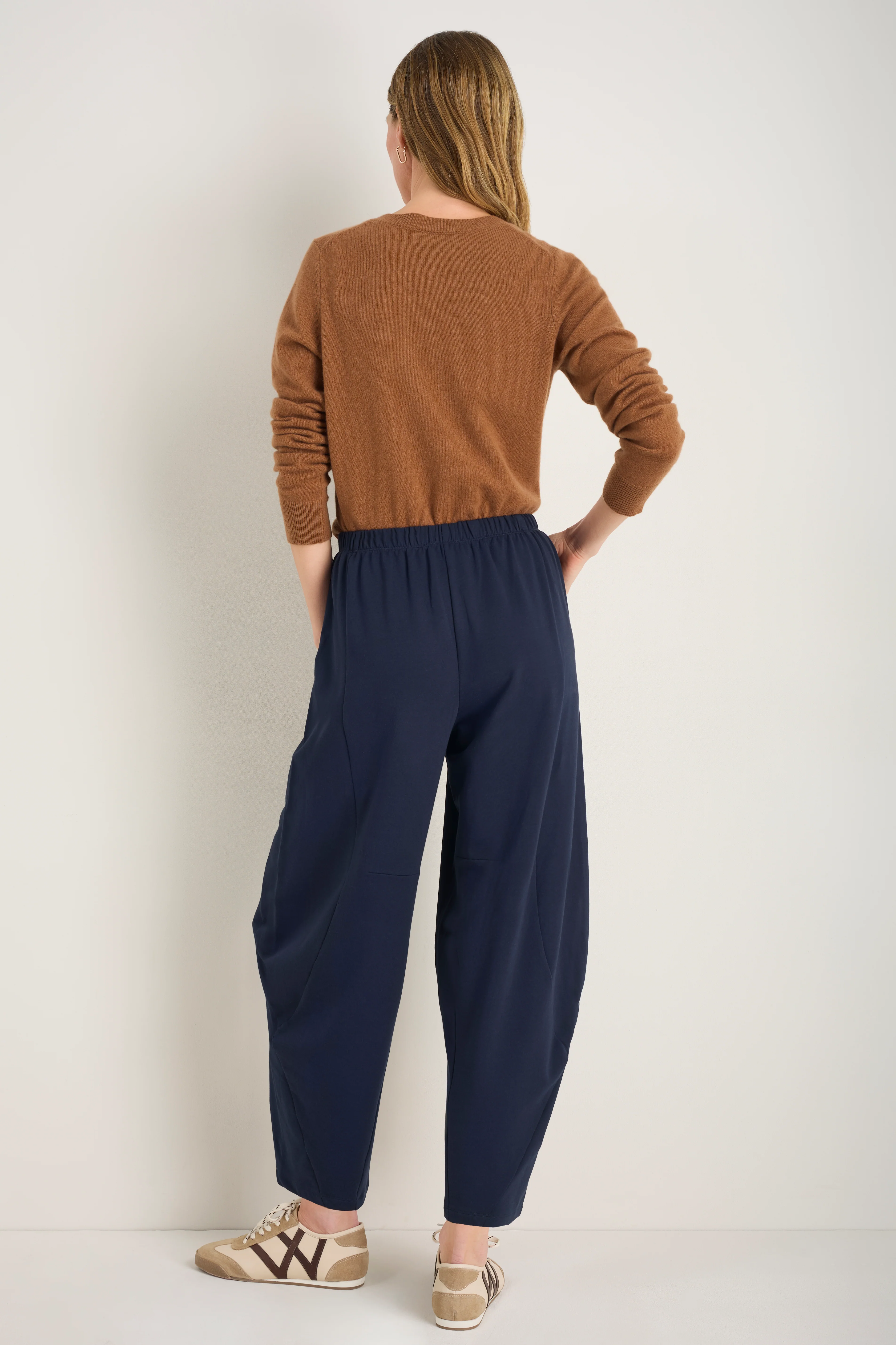 Gabby Barrel Leg Jersey Jogger - Midnight - Image 3