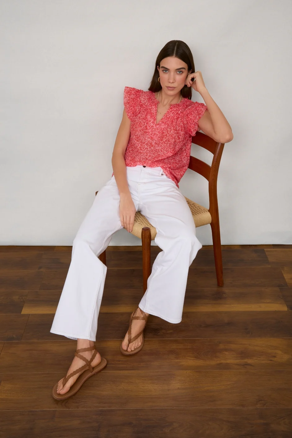Georgia Silk Blend Blouse - Summer Pink Mono Floral - Image 3