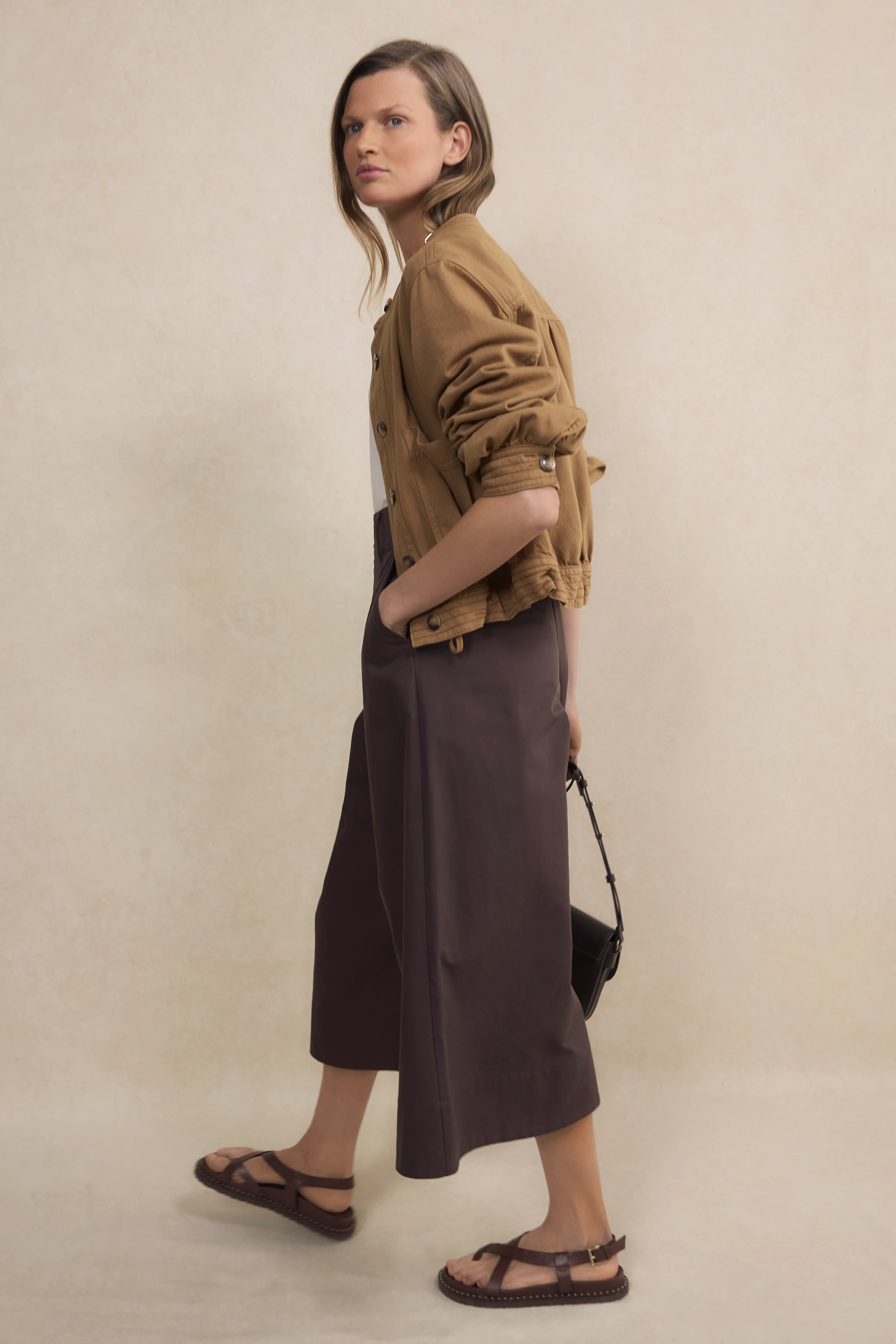 Hallie Collarless Jacket - Toffee - Image 6