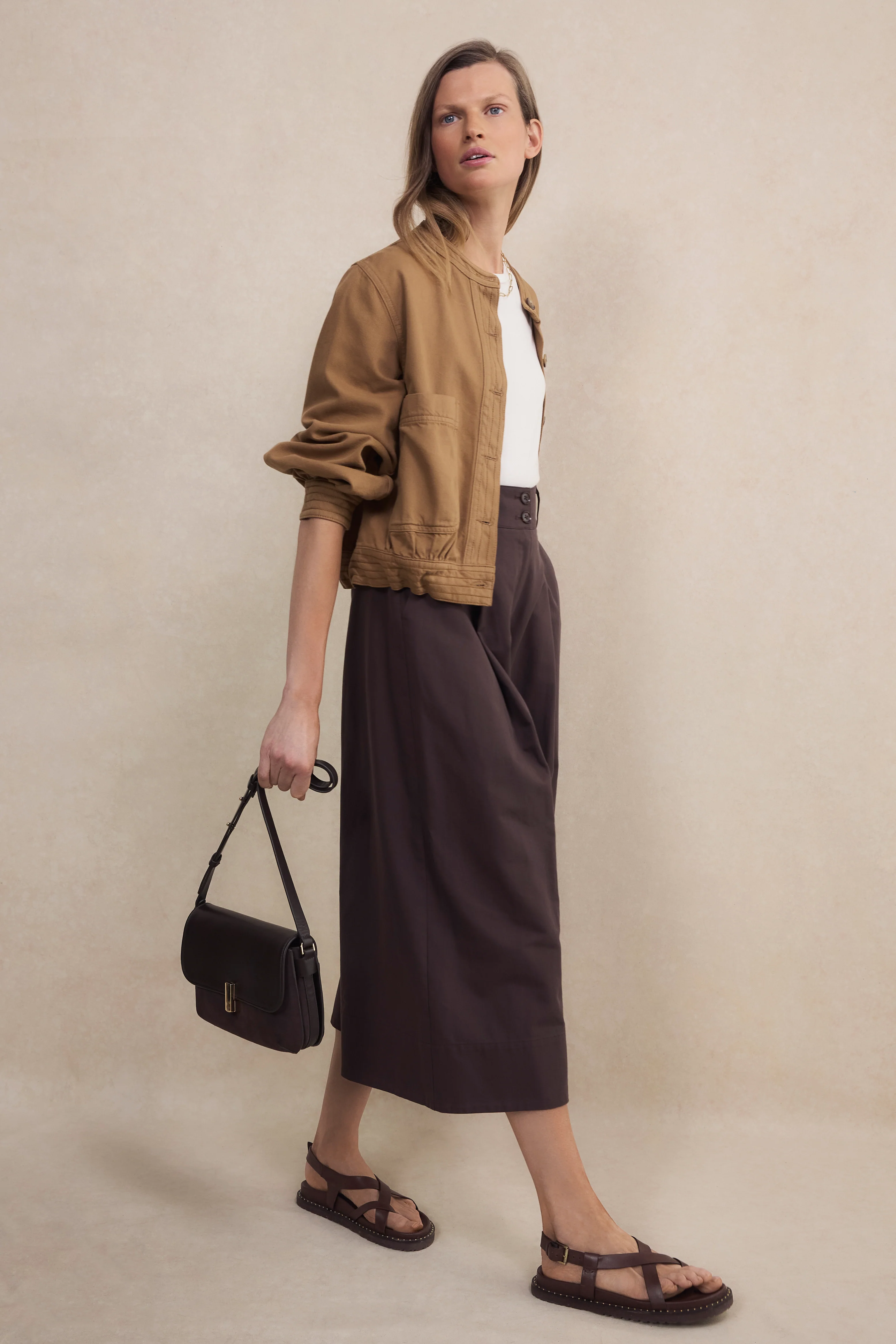 Hallie Collarless Jacket - Toffee - Image 7