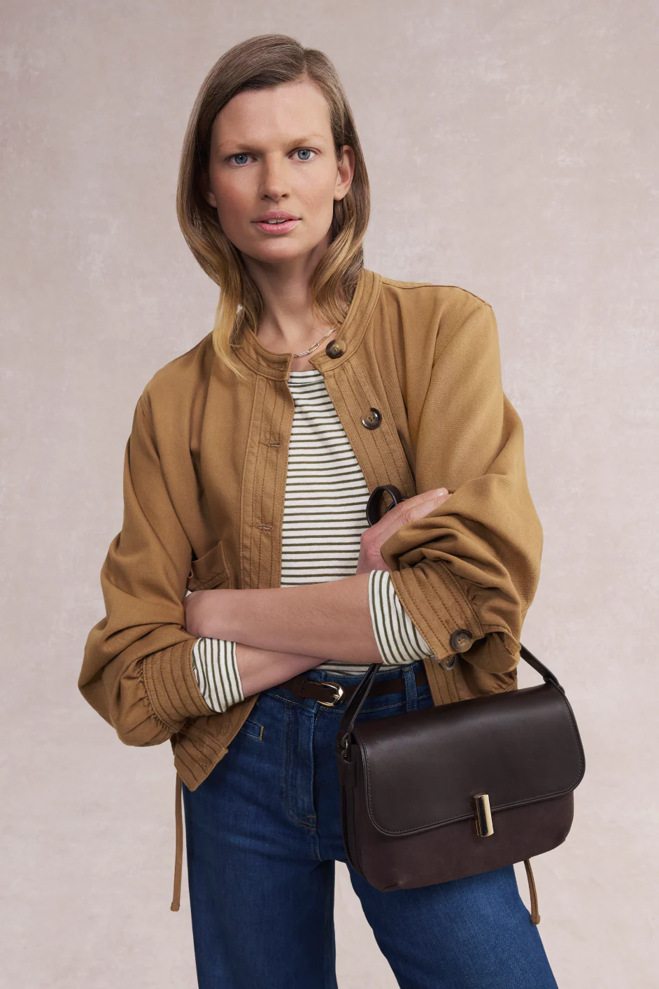 Hallie Collarless Jacket - Toffee - Image 8