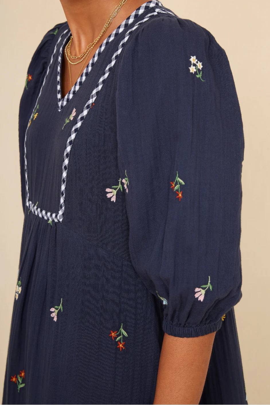 Hana Embroidered Dress - Midnight - Image 4