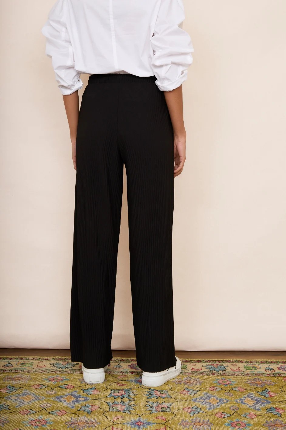 Ingrid Plisse Trouser - Black - Image 6