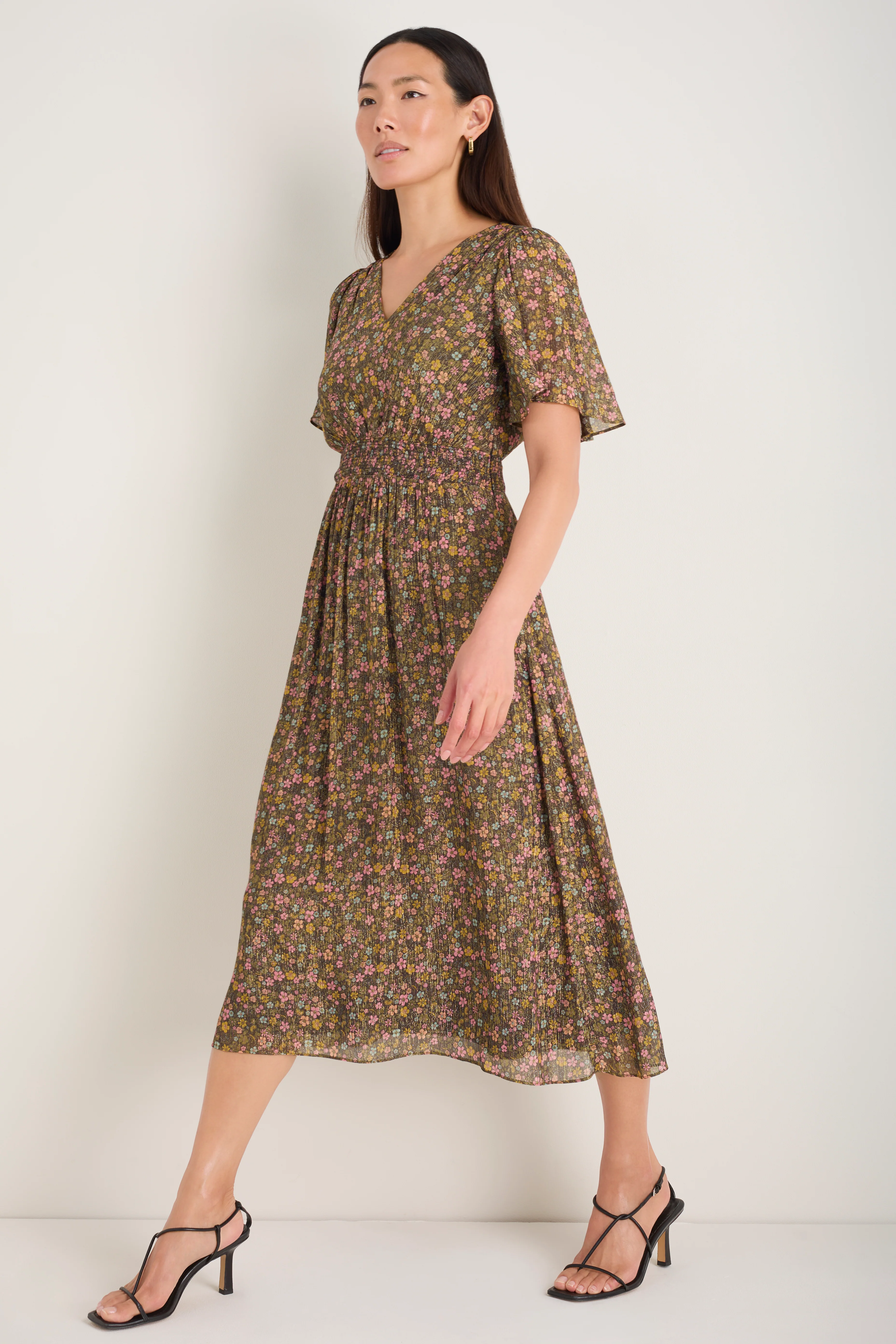 Iona Lame Dress - Retro Floral - Image 3